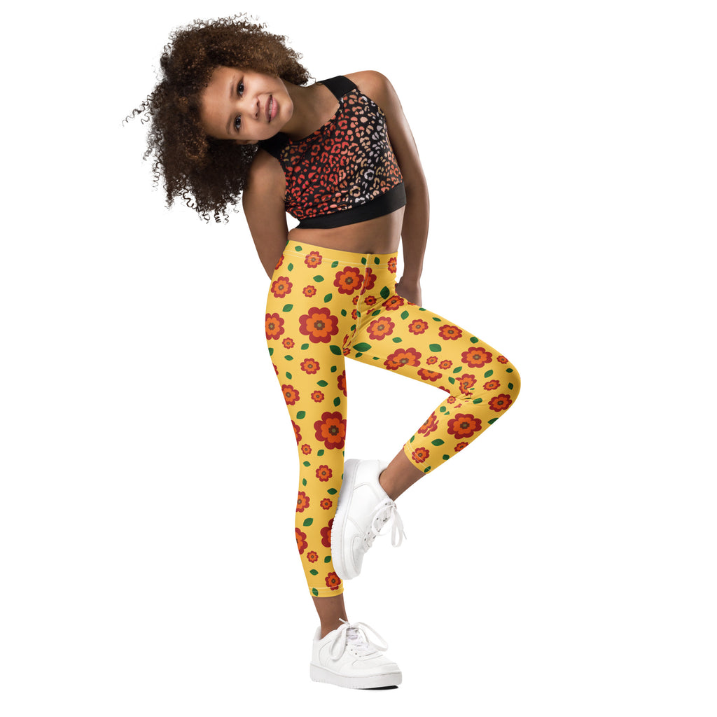 KIDS (2-8yrs) Active Stretch Leggings - 'Petal Pop'
