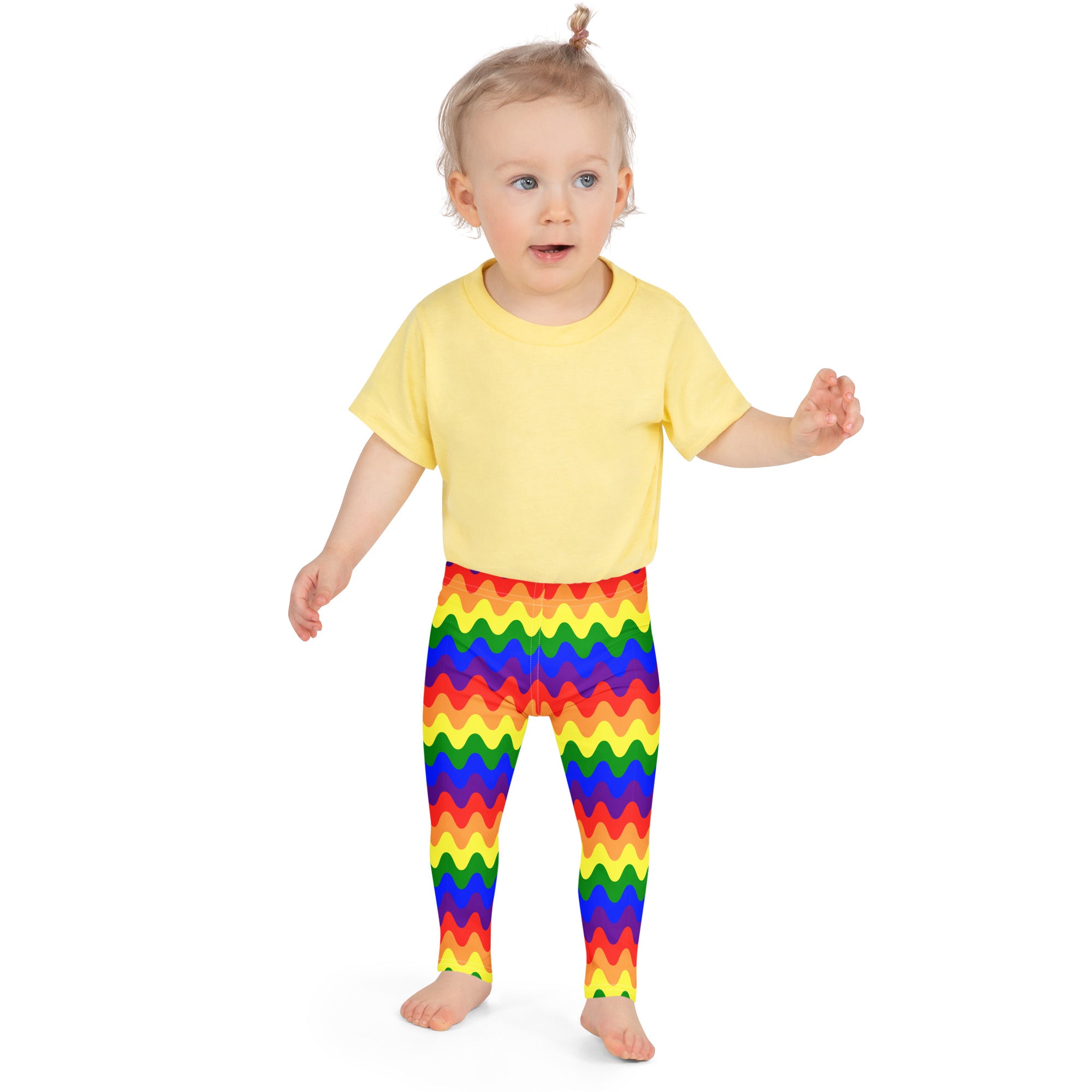 KIDS (2-8yrs) Active Stretch Leggings - 'Rainbow Waves'