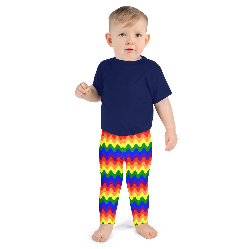 KIDS (2-8yrs) Active Stretch Leggings - 'Rainbow Waves'