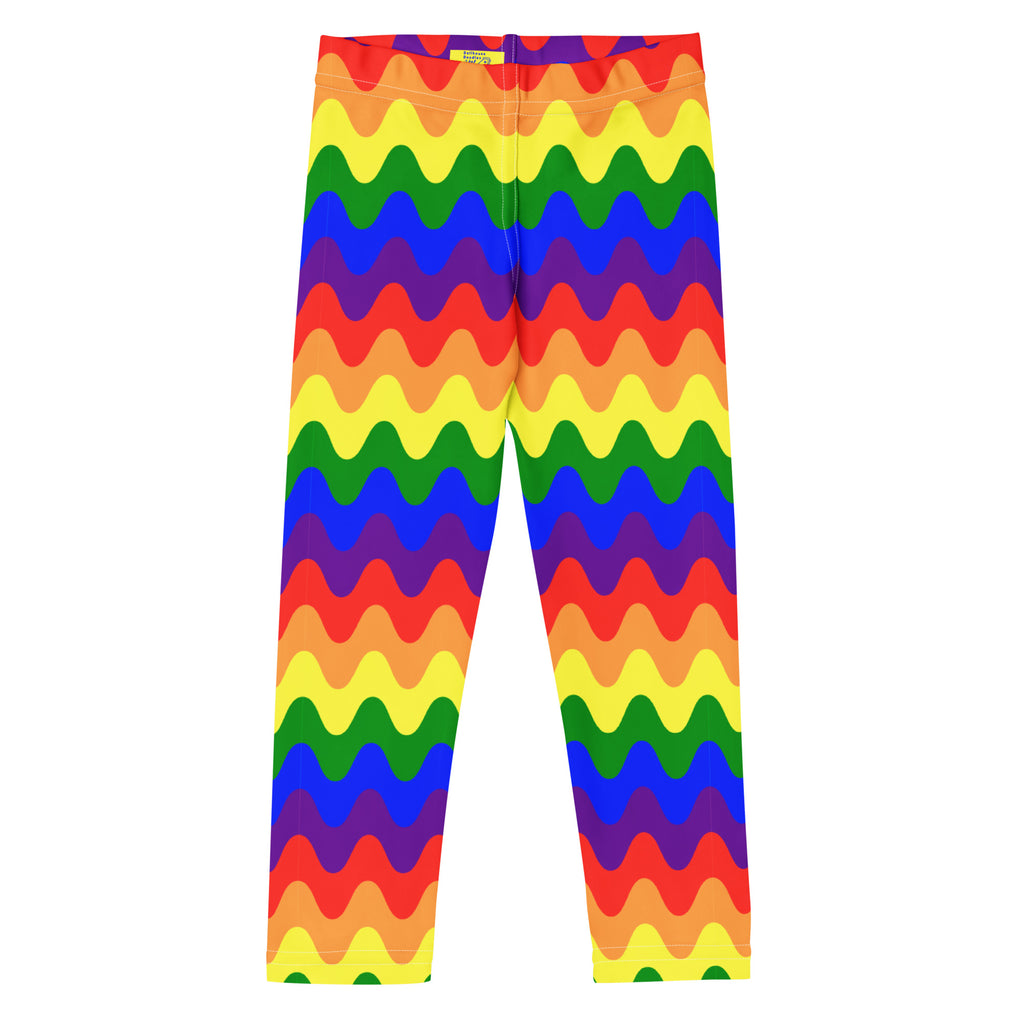 KIDS (2-8yrs) Active Stretch Leggings - 'Rainbow Waves' 7