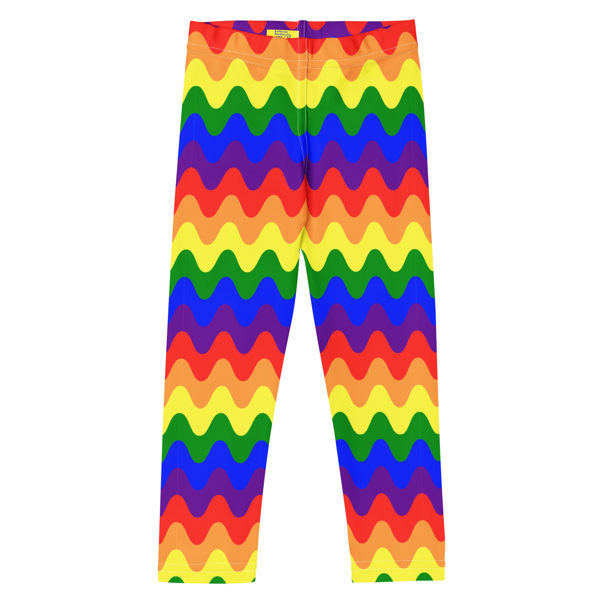 KIDS (2-8yrs) Active Stretch Leggings - 'Rainbow Waves' 7