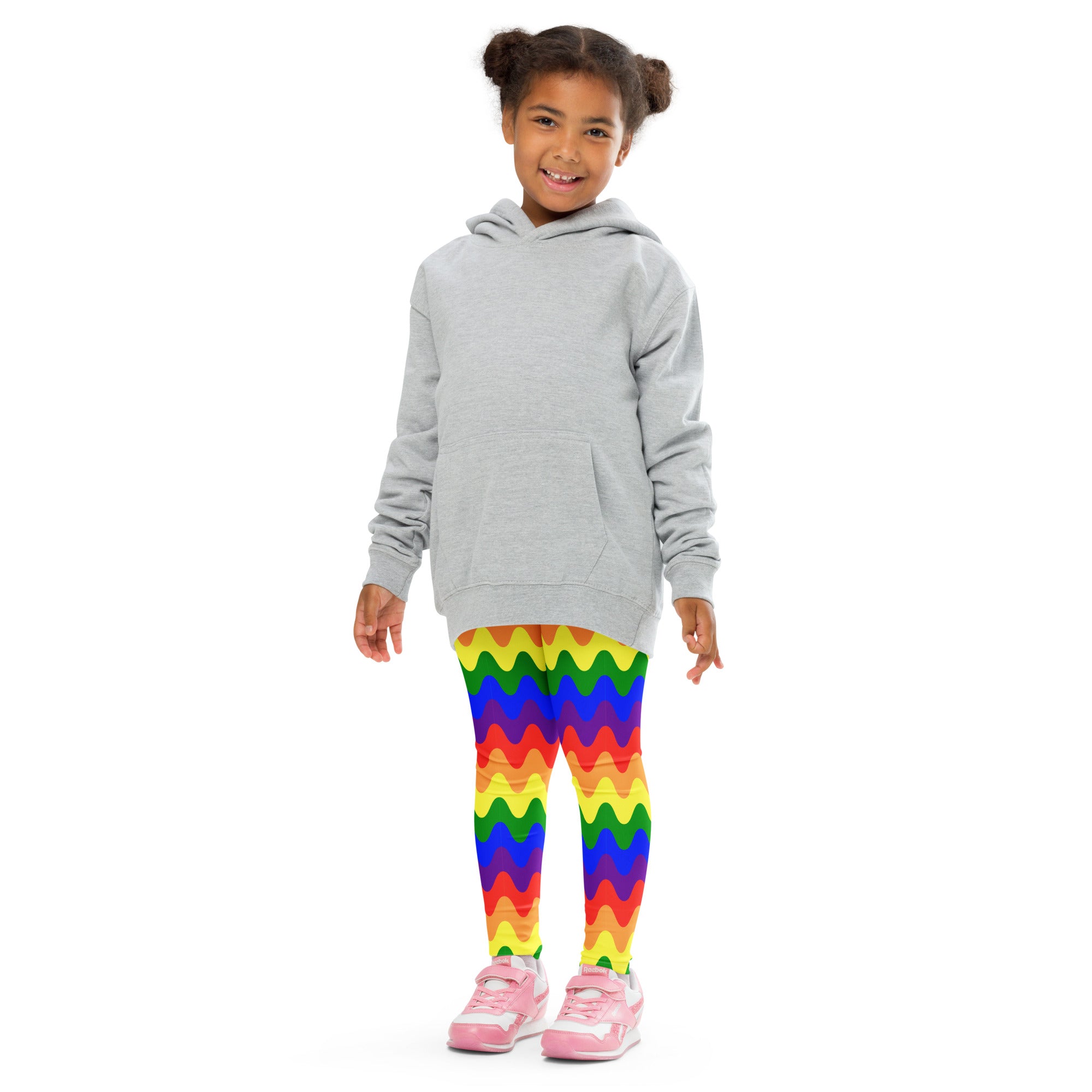 KIDS (2-8yrs) Active Stretch Leggings - 'Rainbow Waves'