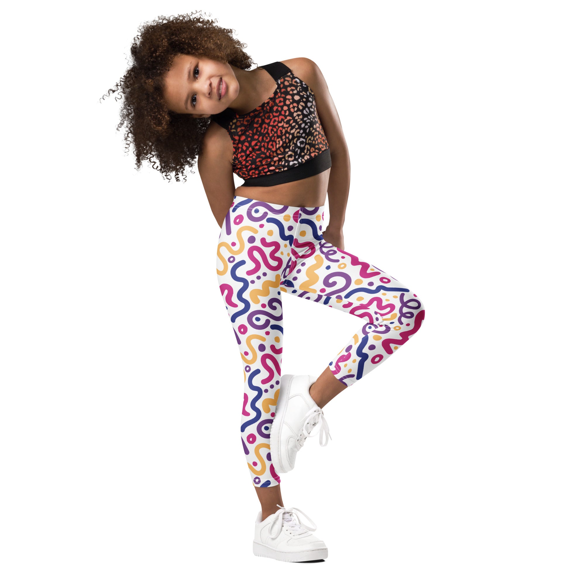 KIDS (2-8yrs) Active Stretch Leggings - 'Squiggles'