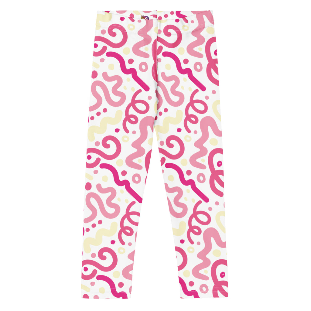 KIDS (2-8yrs) Active Stretch Leggings - 'Squiggles' (Peony) 7