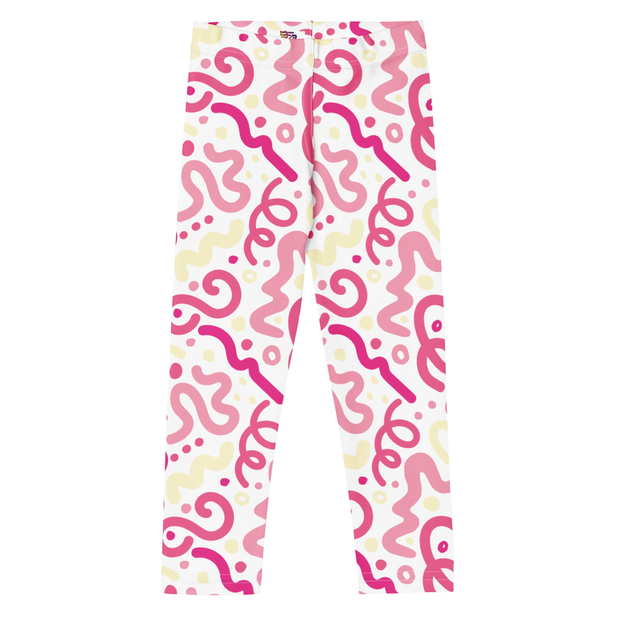 KIDS (2-8yrs) Active Stretch Leggings - 'Squiggles' (Peony) 7