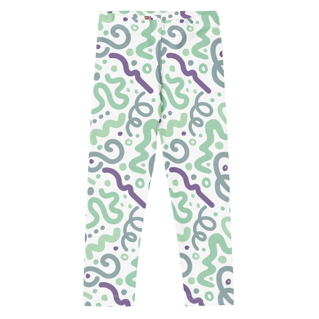 KIDS (2-8yrs) Active Stretch Leggings - 'Squiggles' (Lilac Mint) 7