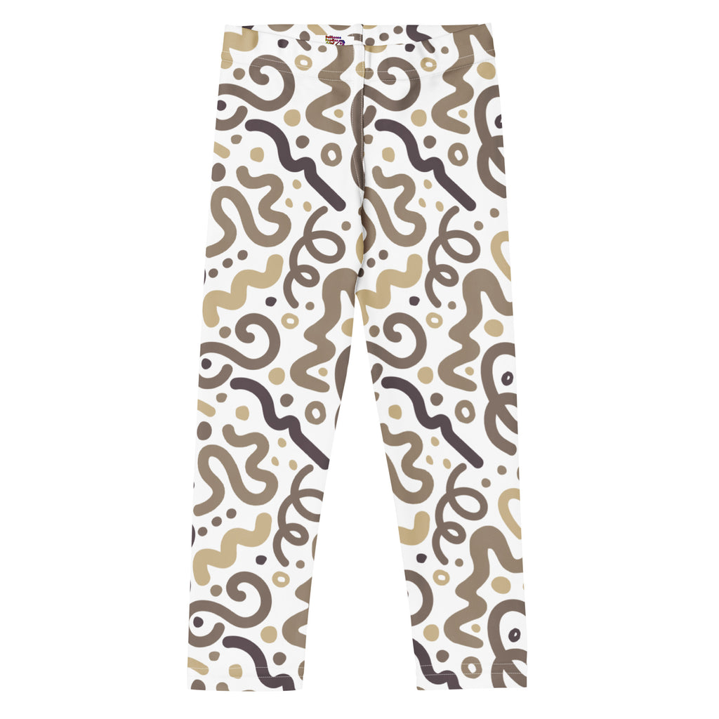 KIDS (2-8yrs) Active Stretch Leggings - 'Squiggles' (Pinecone) 7