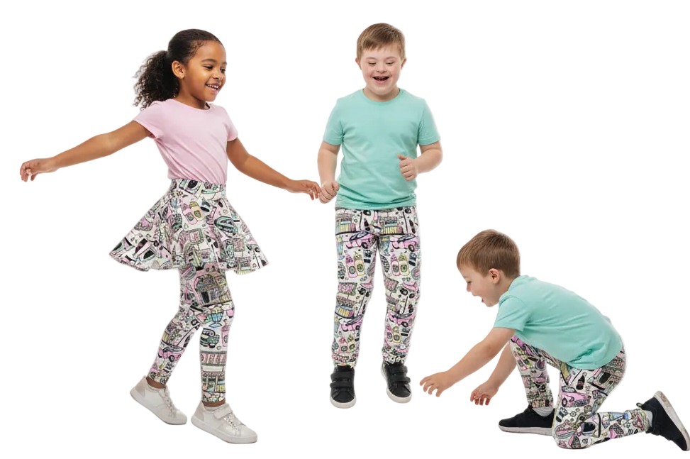 KIDS (2-8yrs) Active Stretch Leggings - 'Bubblegum Diner'