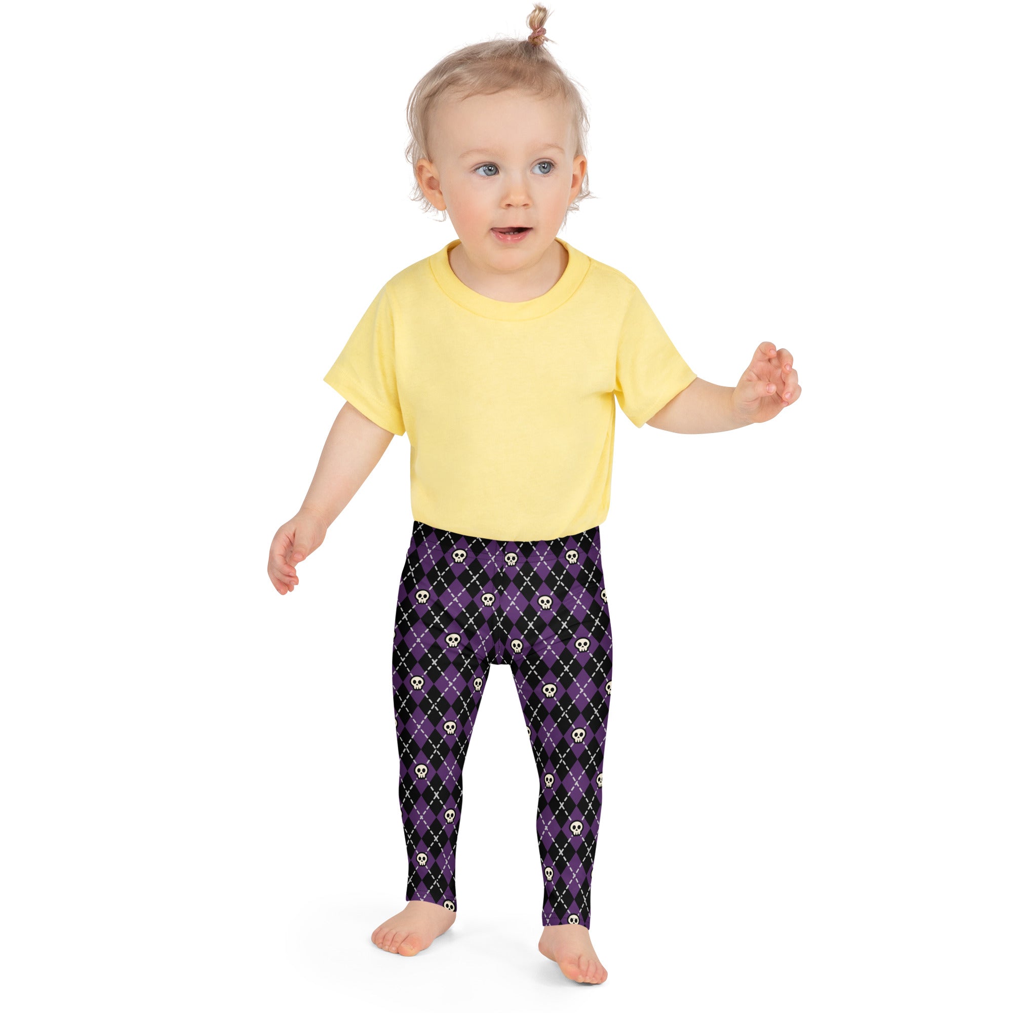 KIDS (2-8yrs) Active Stretch Leggings - 'Diamond Skulls'