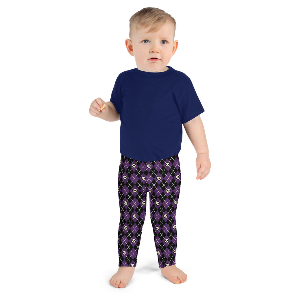 KIDS (2-8yrs) Active Stretch Leggings - 'Diamond Skulls'