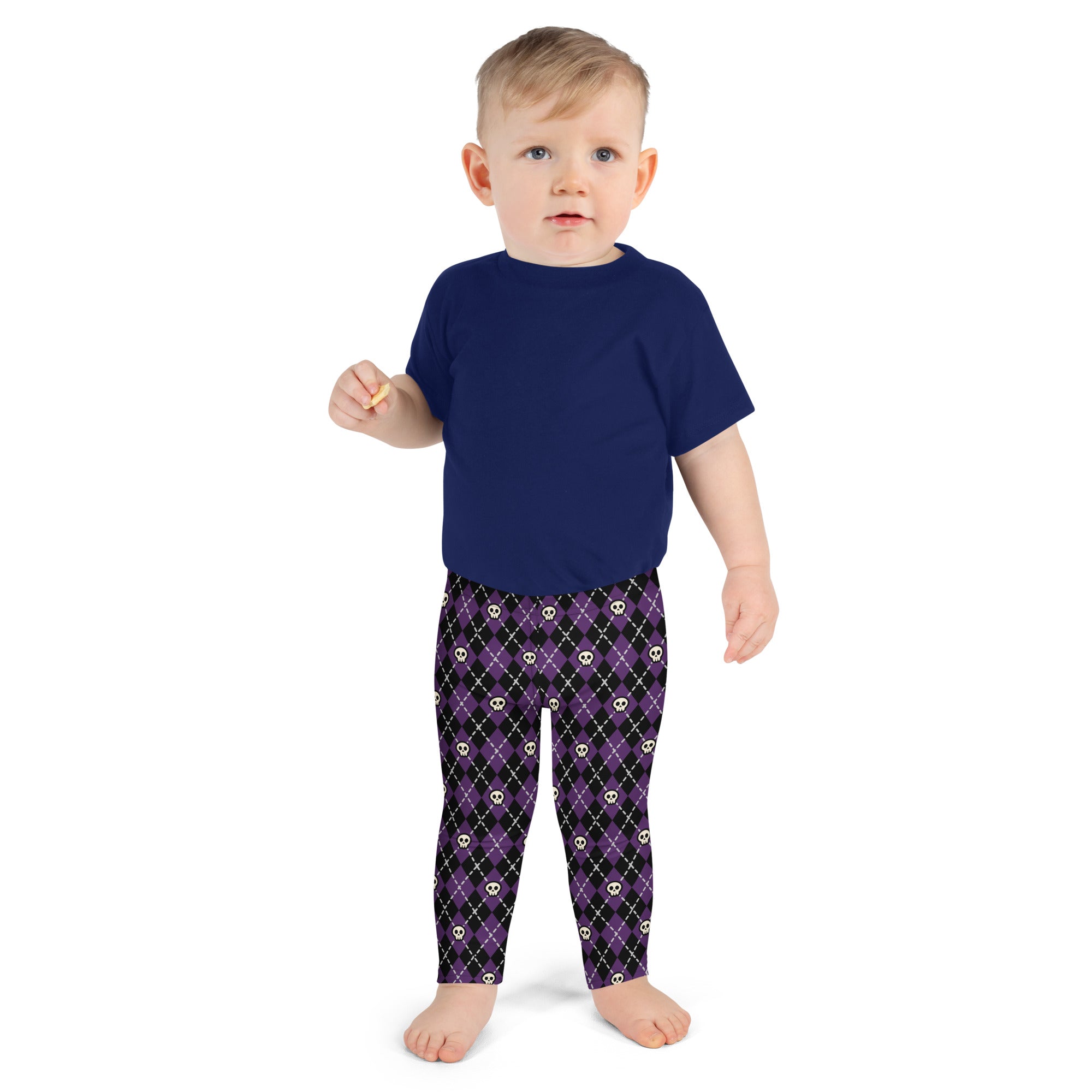 KIDS (2-8yrs) Active Stretch Leggings - 'Diamond Skulls'