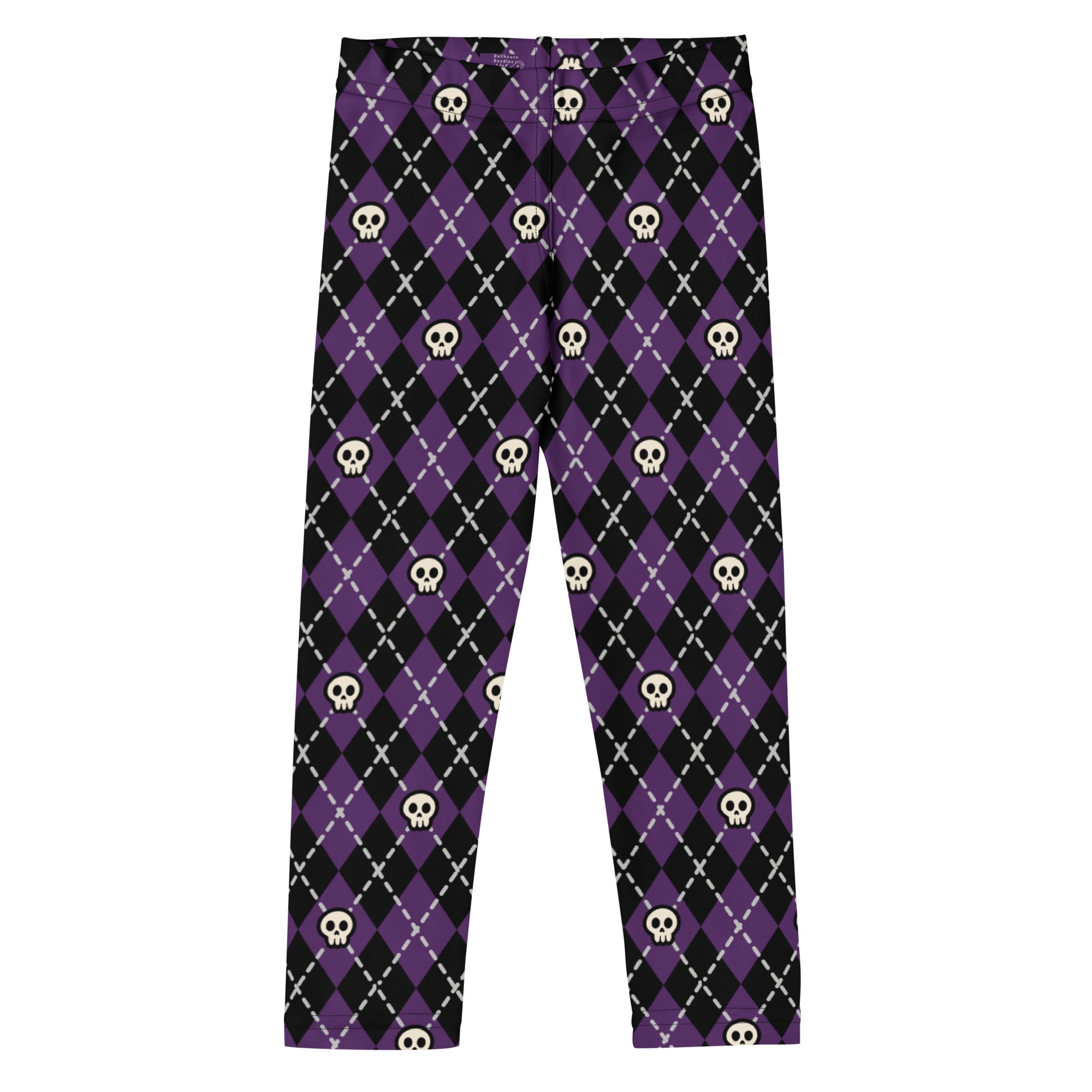 KIDS (2-8yrs) Active Stretch Leggings - 'Diamond Skulls' 7
