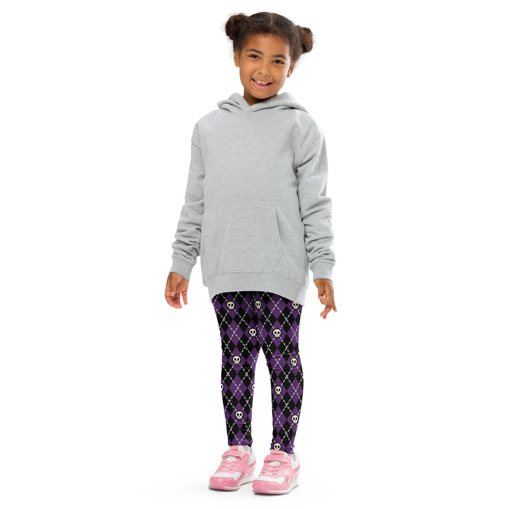 KIDS (2-8yrs) Active Stretch Leggings - 'Diamond Skulls'