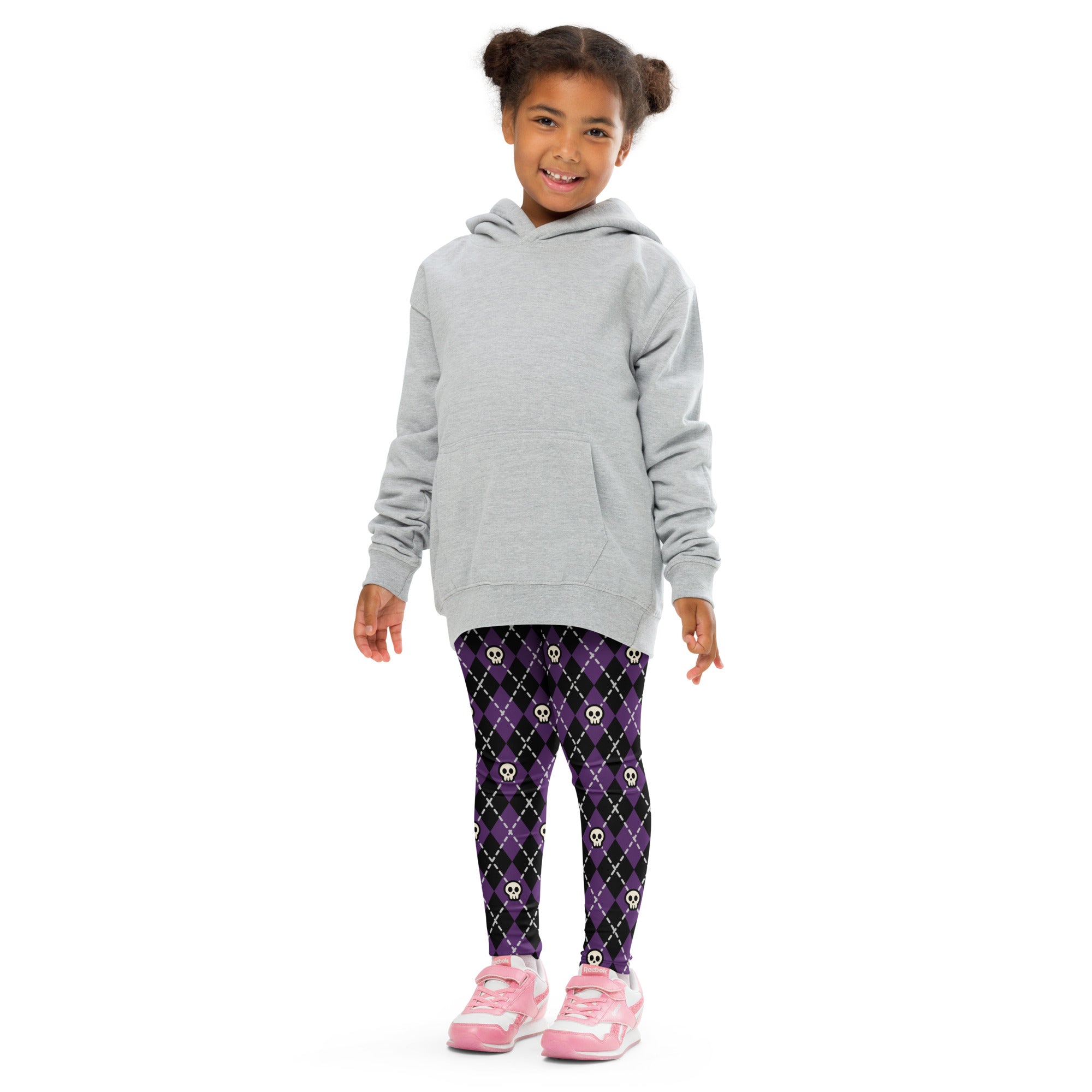 KIDS (2-8yrs) Active Stretch Leggings - 'Diamond Skulls'