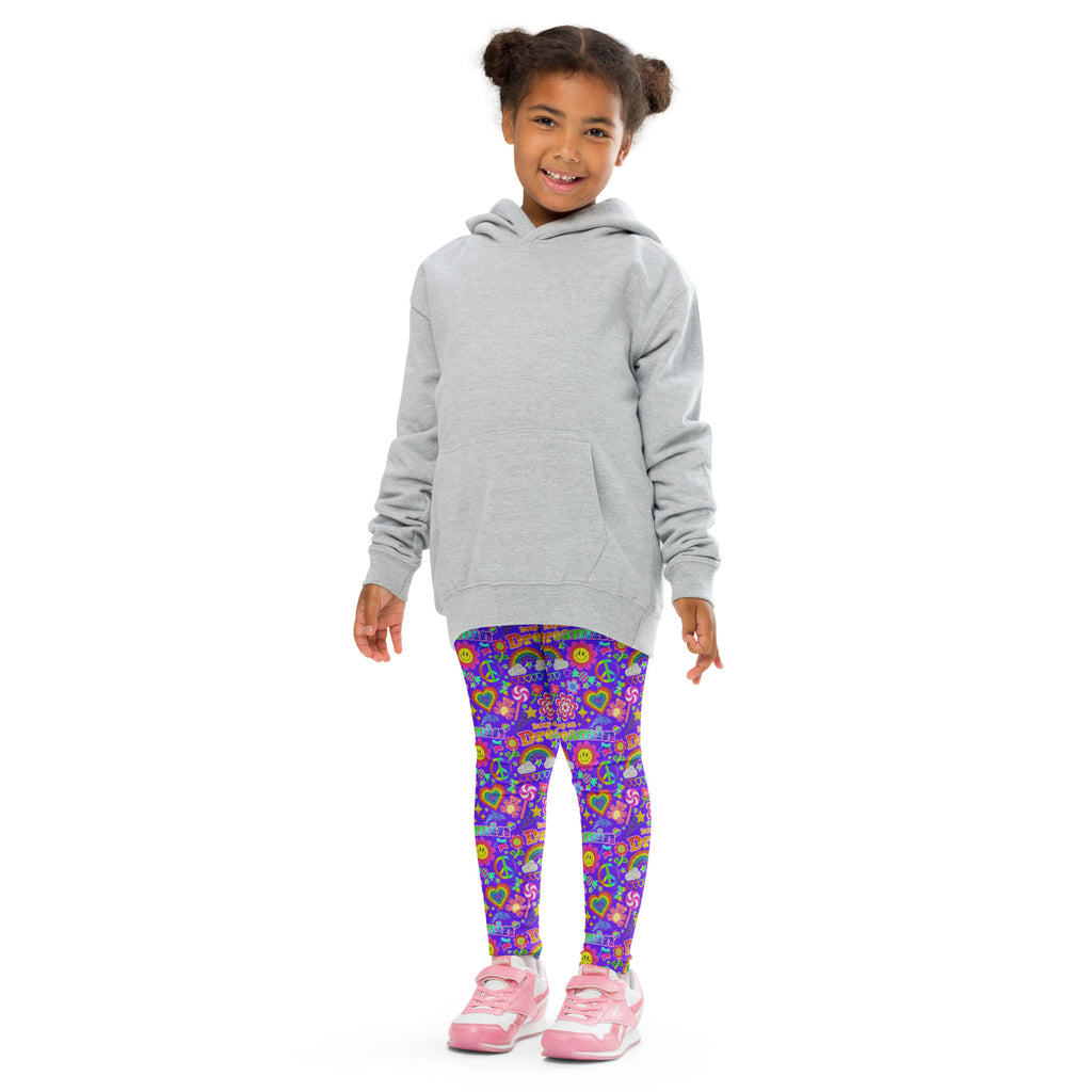 KIDS (2-8yrs) Active Stretch Leggings - 'Glitter Stickers'