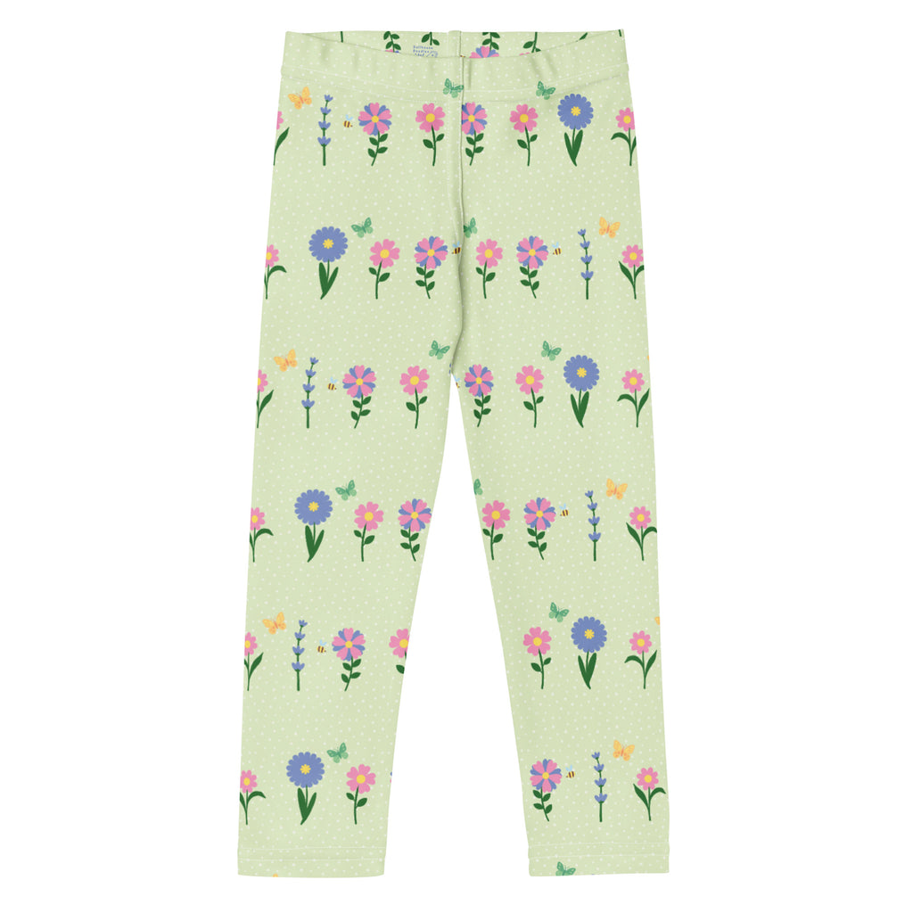 KIDS (2-8yrs) Active Stretch Leggings - 'Spring Stems' 7