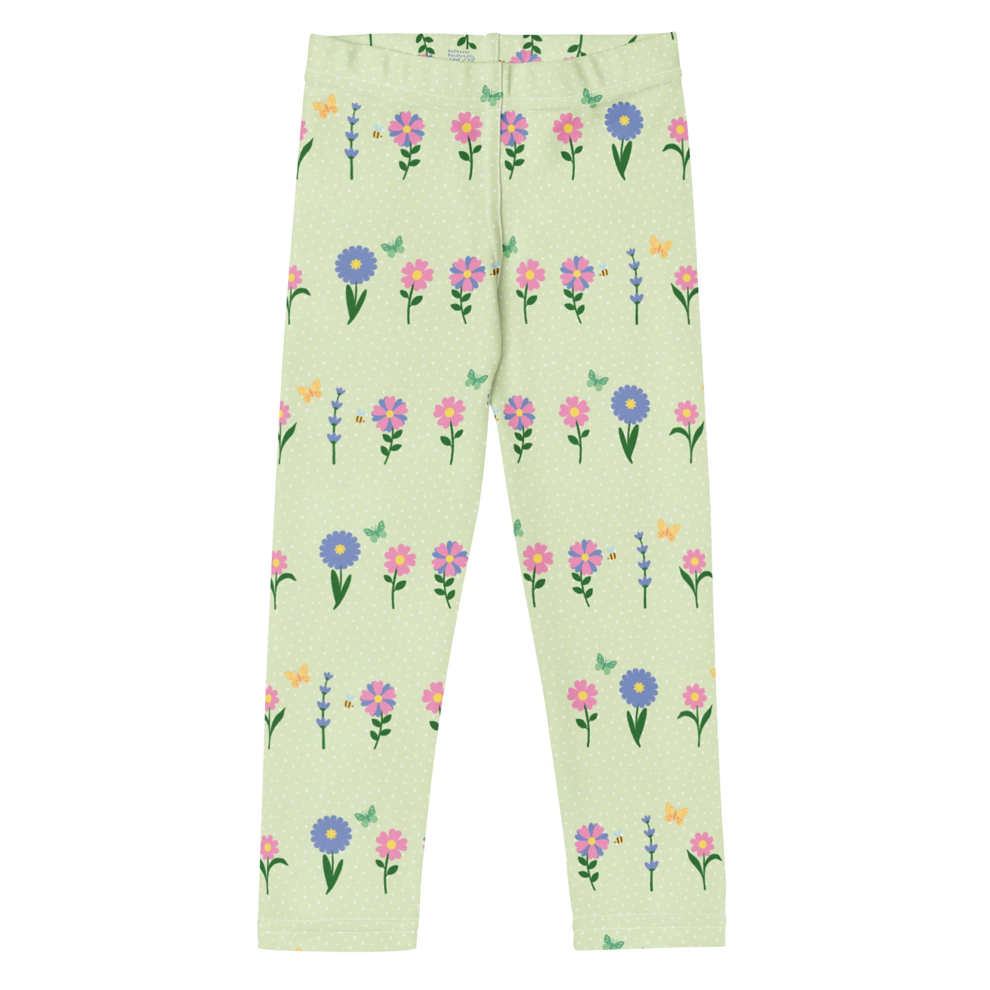 KIDS (2-8yrs) Active Stretch Leggings - 'Spring Stems' 7