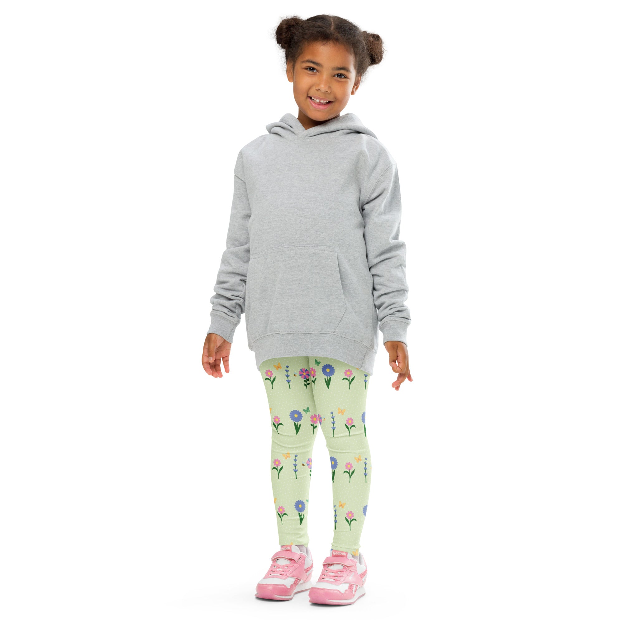 KIDS (2-8yrs) Active Stretch Leggings - 'Spring Stems'