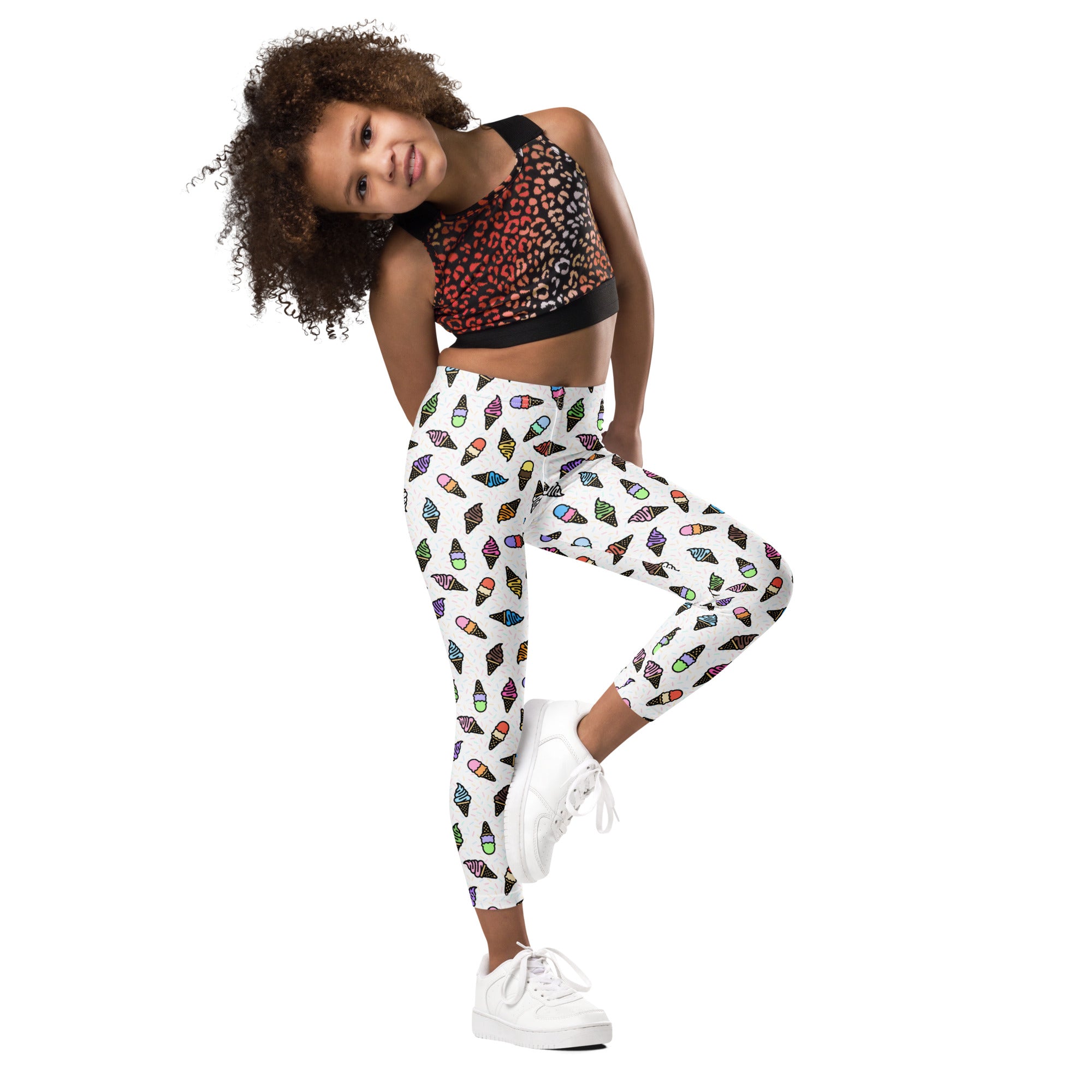 KIDS (2-8yrs) Active Stretch Leggings - 'Ice Cream' Leggings