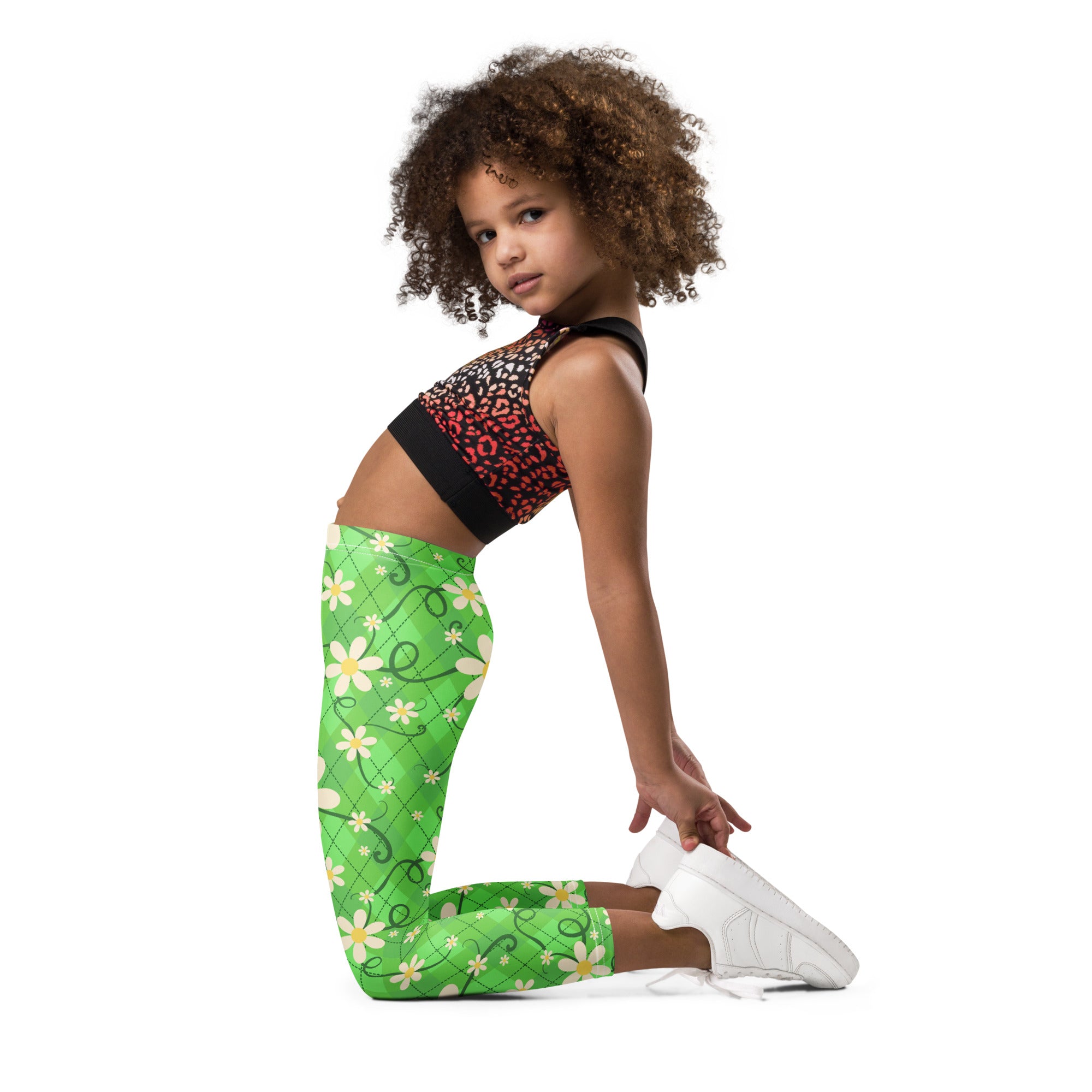 KIDS (2-8yrs) Active Stretch Leggings - 'Daisychain'