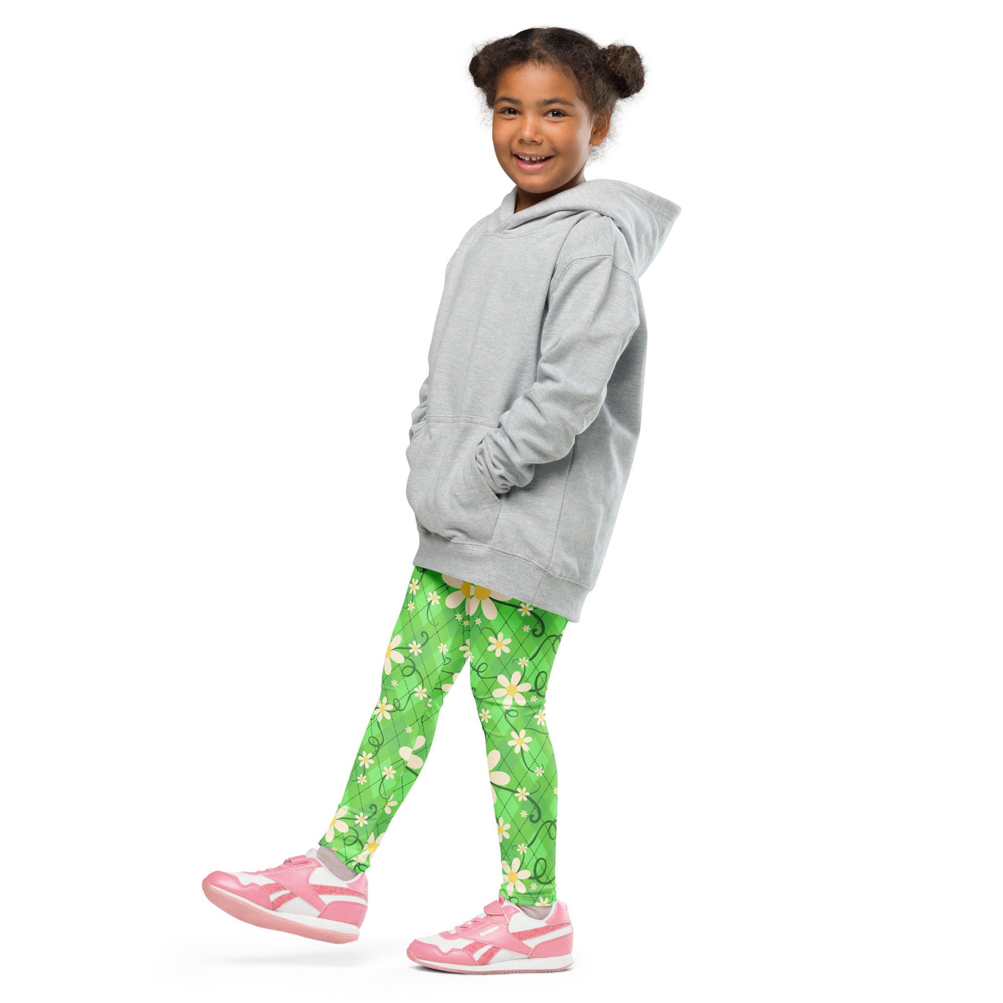 KIDS (2-8yrs) Active Stretch Leggings - 'Daisychain'