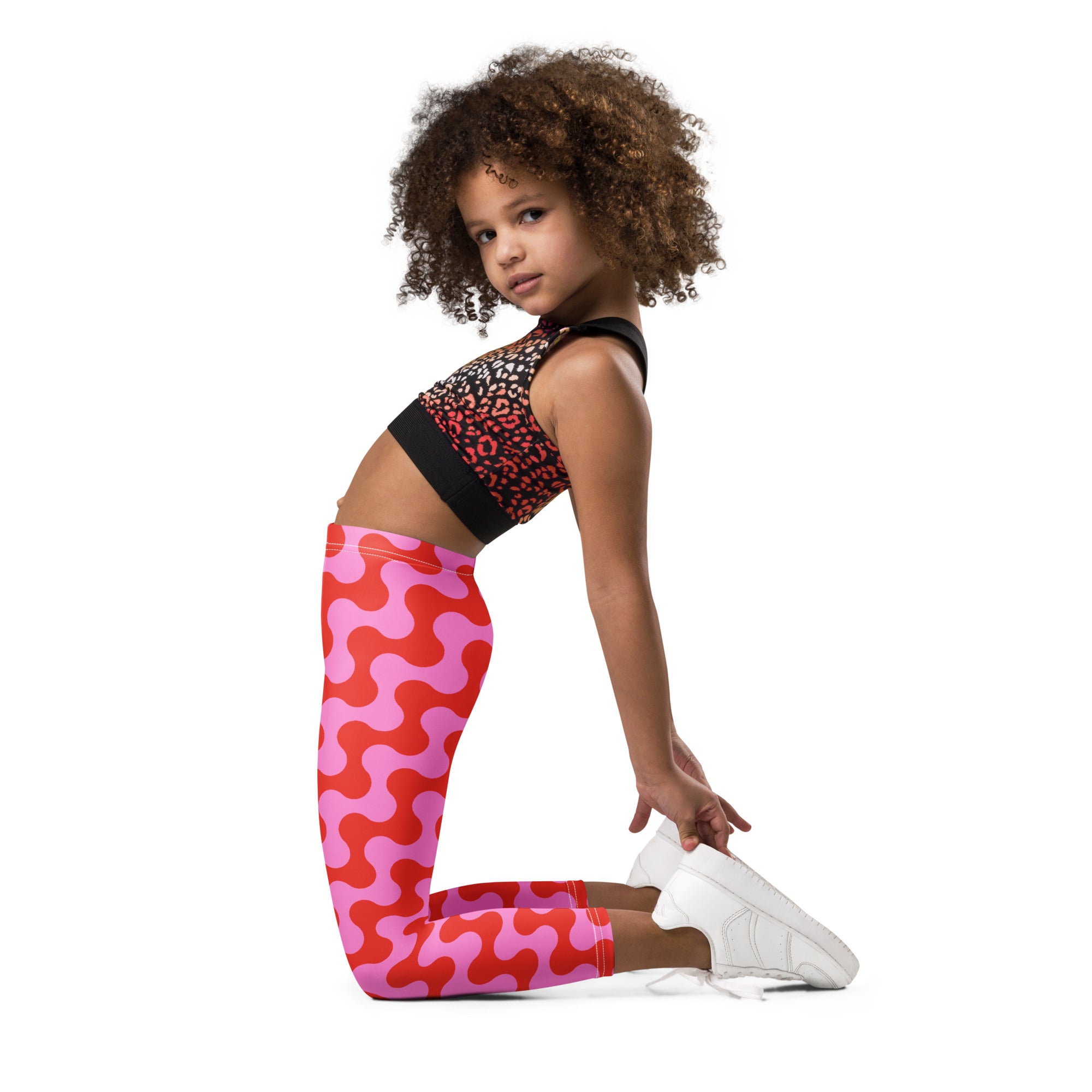 KIDS (2-8yrs) Active Stretch Leggings - 'Strawberry Salsa'