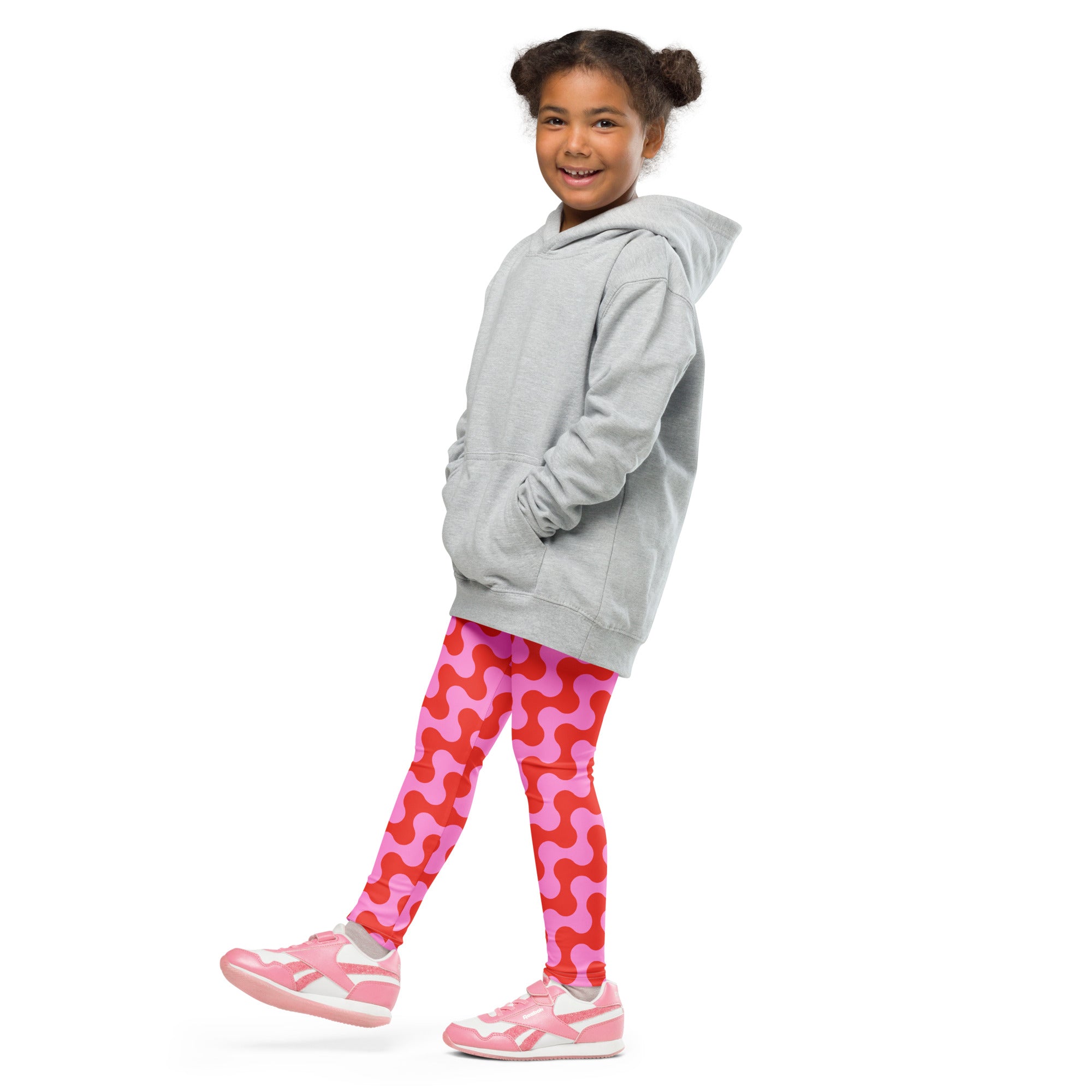 KIDS (2-8yrs) Active Stretch Leggings - 'Strawberry Salsa'