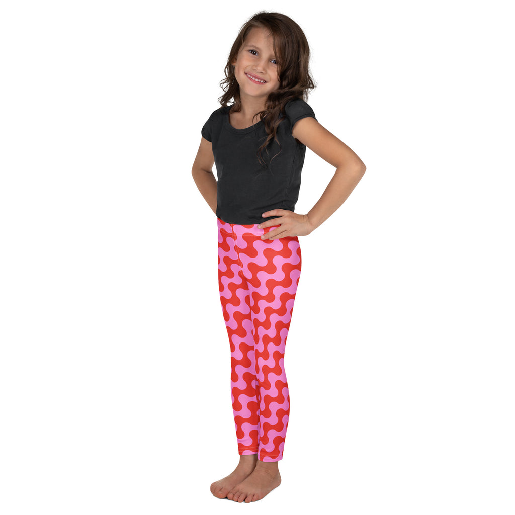 KIDS (2-8yrs) Active Stretch Leggings - 'Strawberry Salsa'