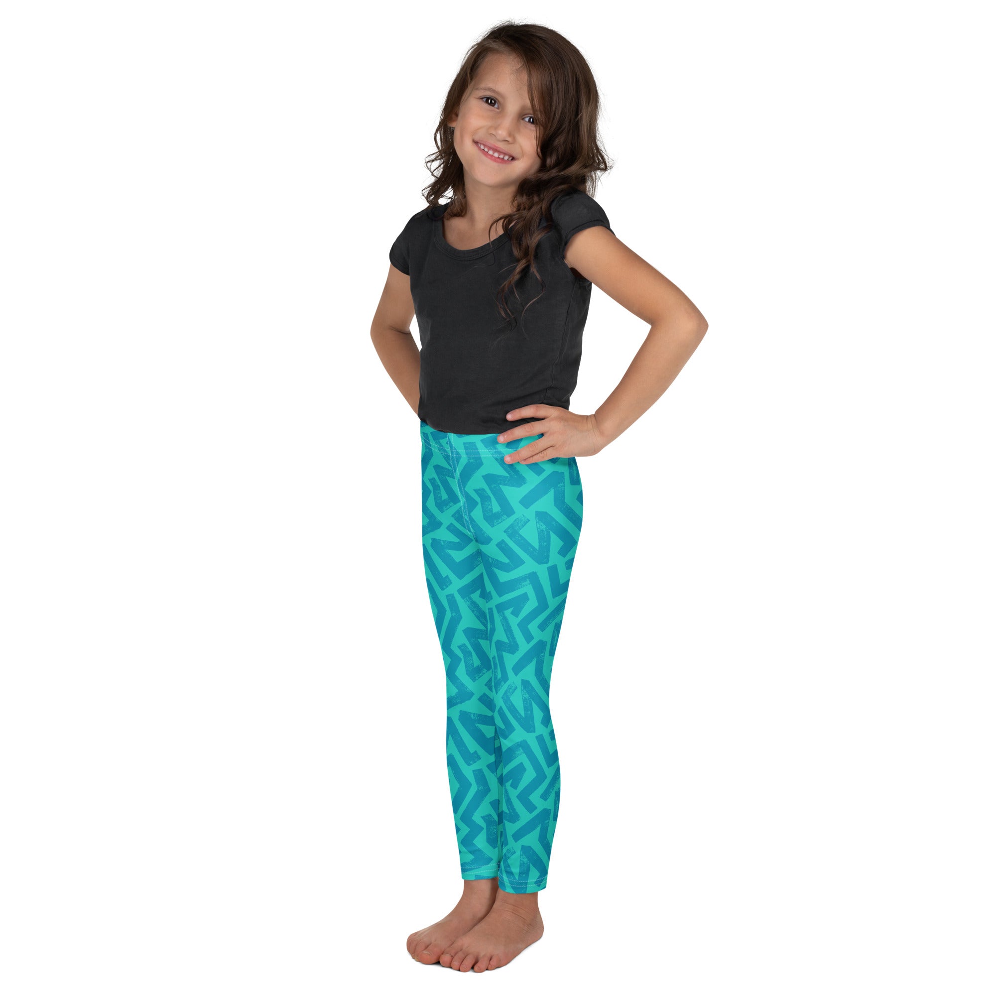 KIDS (2-8yrs) Active Stretch Leggings - 'Aquamarine'