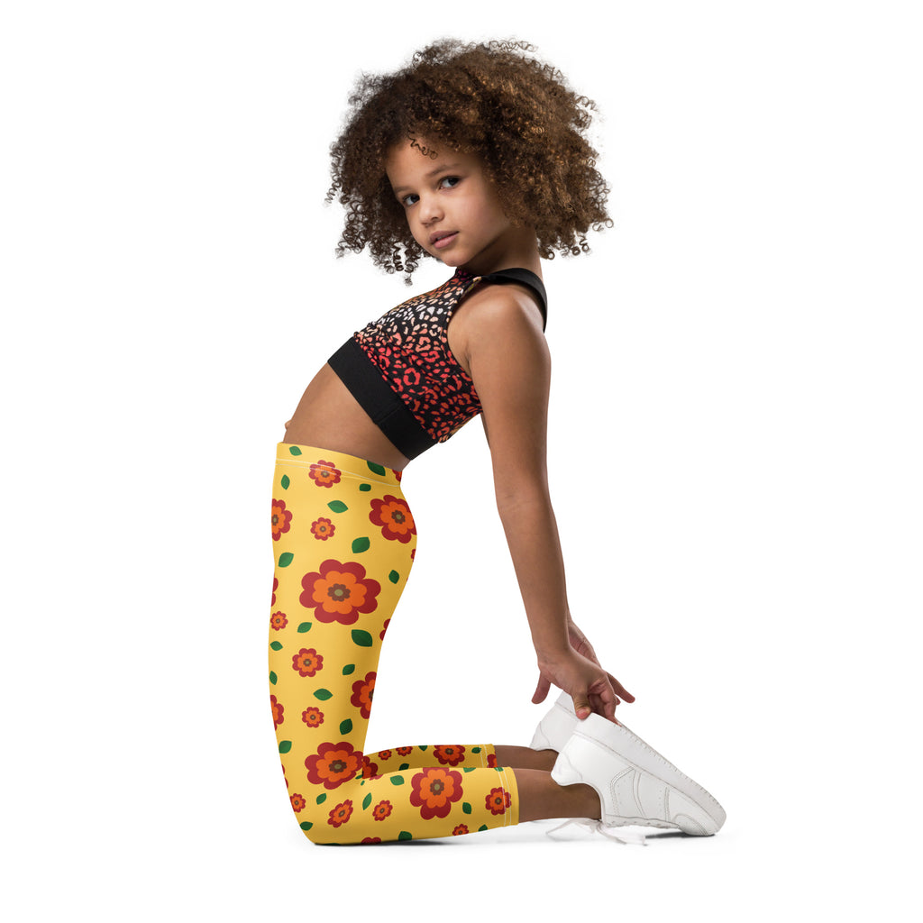 KIDS (2-8yrs) Active Stretch Leggings - 'Petal Pop'