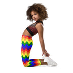 KIDS (2-8yrs) Active Stretch Leggings - 'Rainbow Waves'