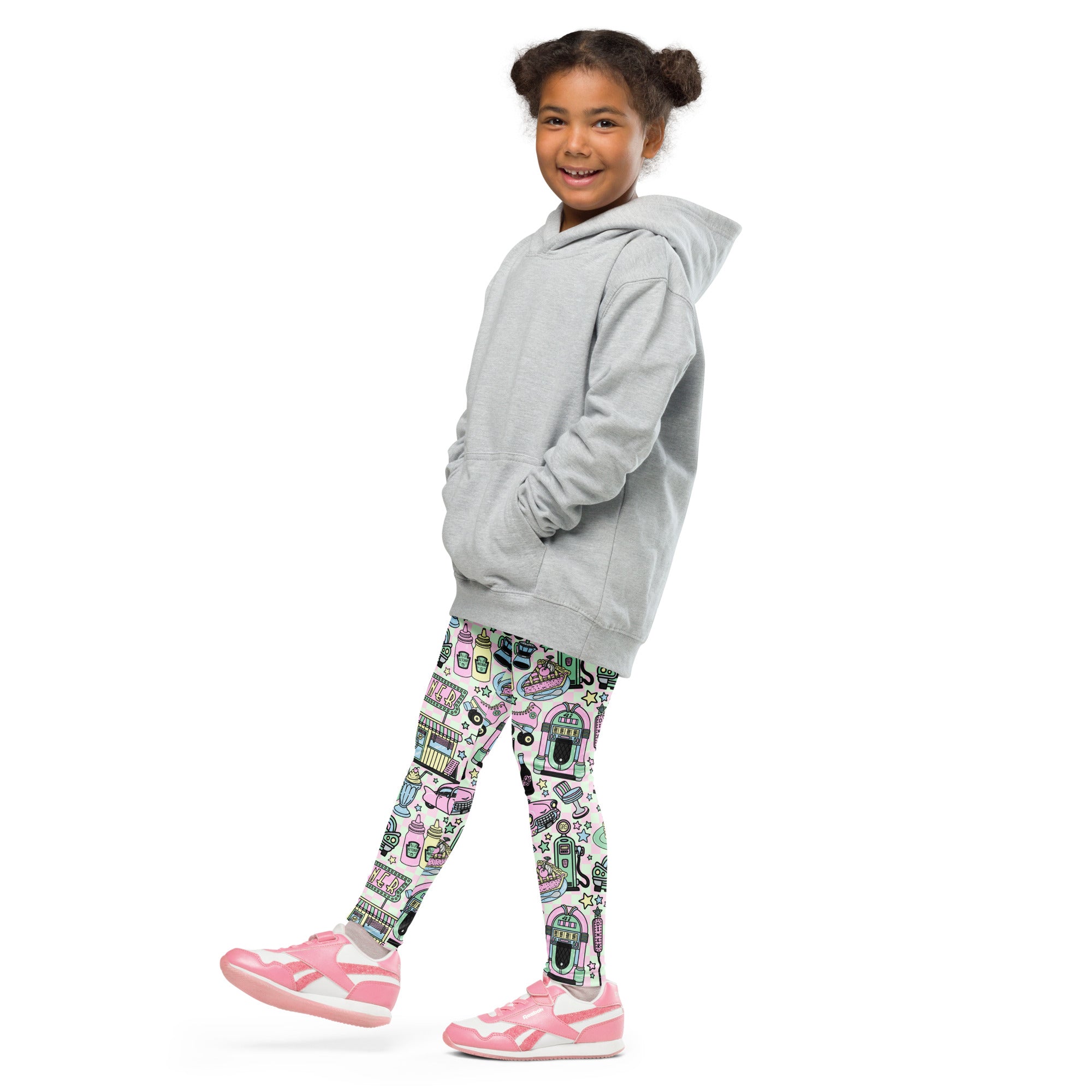 KIDS (2-8yrs) Active Stretch Leggings - 'Bubblegum Diner'