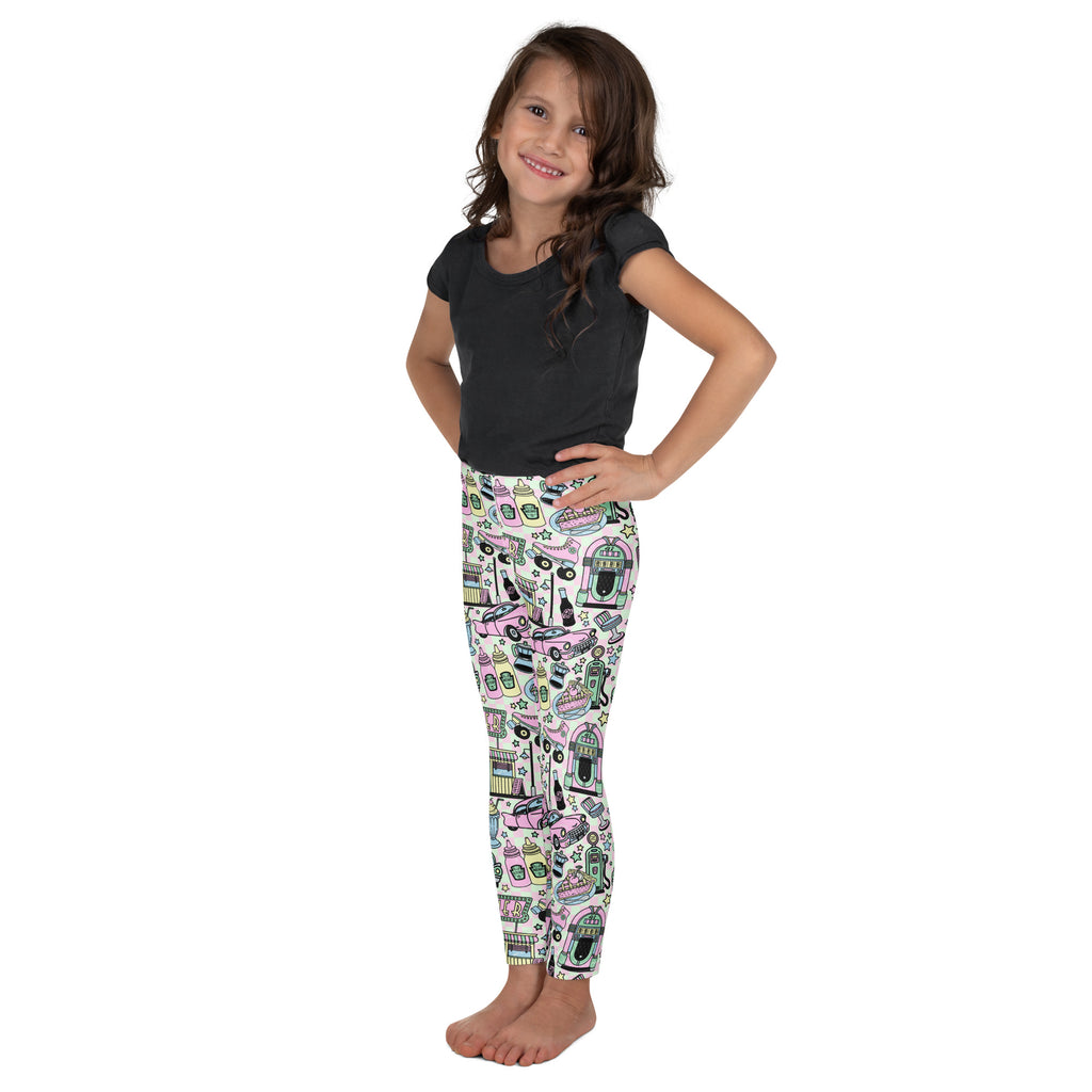 KIDS (2-8yrs) Active Stretch Leggings - 'Bubblegum Diner'