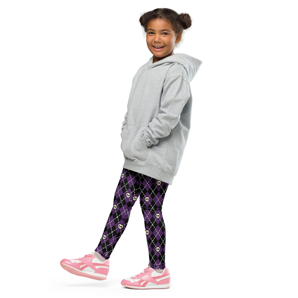 KIDS (2-8yrs) Active Stretch Leggings - 'Diamond Skulls'