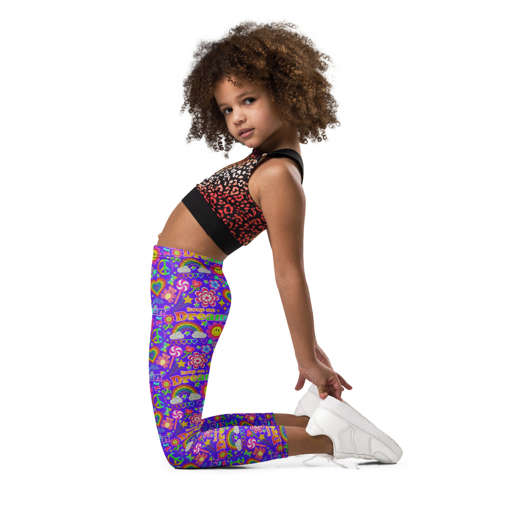 KIDS (2-8yrs) Active Stretch Leggings - 'Glitter Stickers'