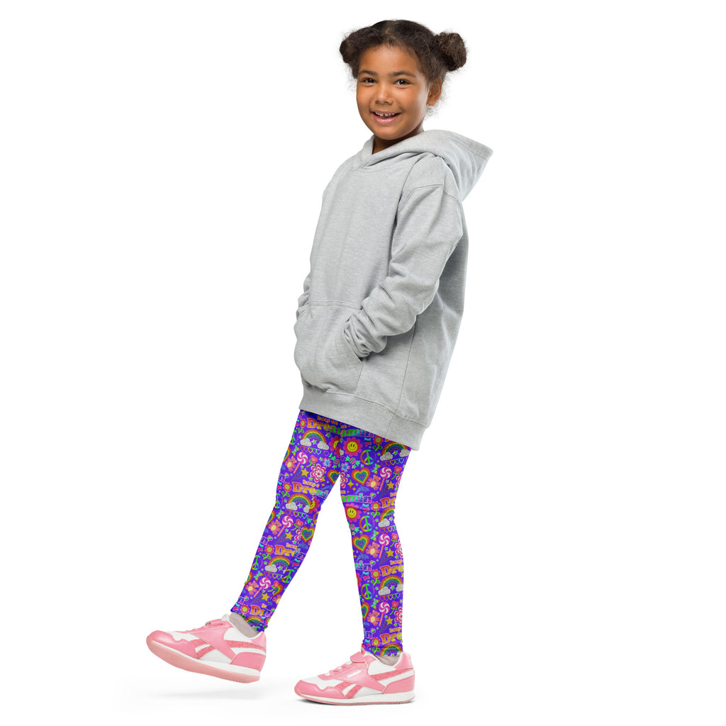 KIDS (2-8yrs) Active Stretch Leggings - 'Glitter Stickers'