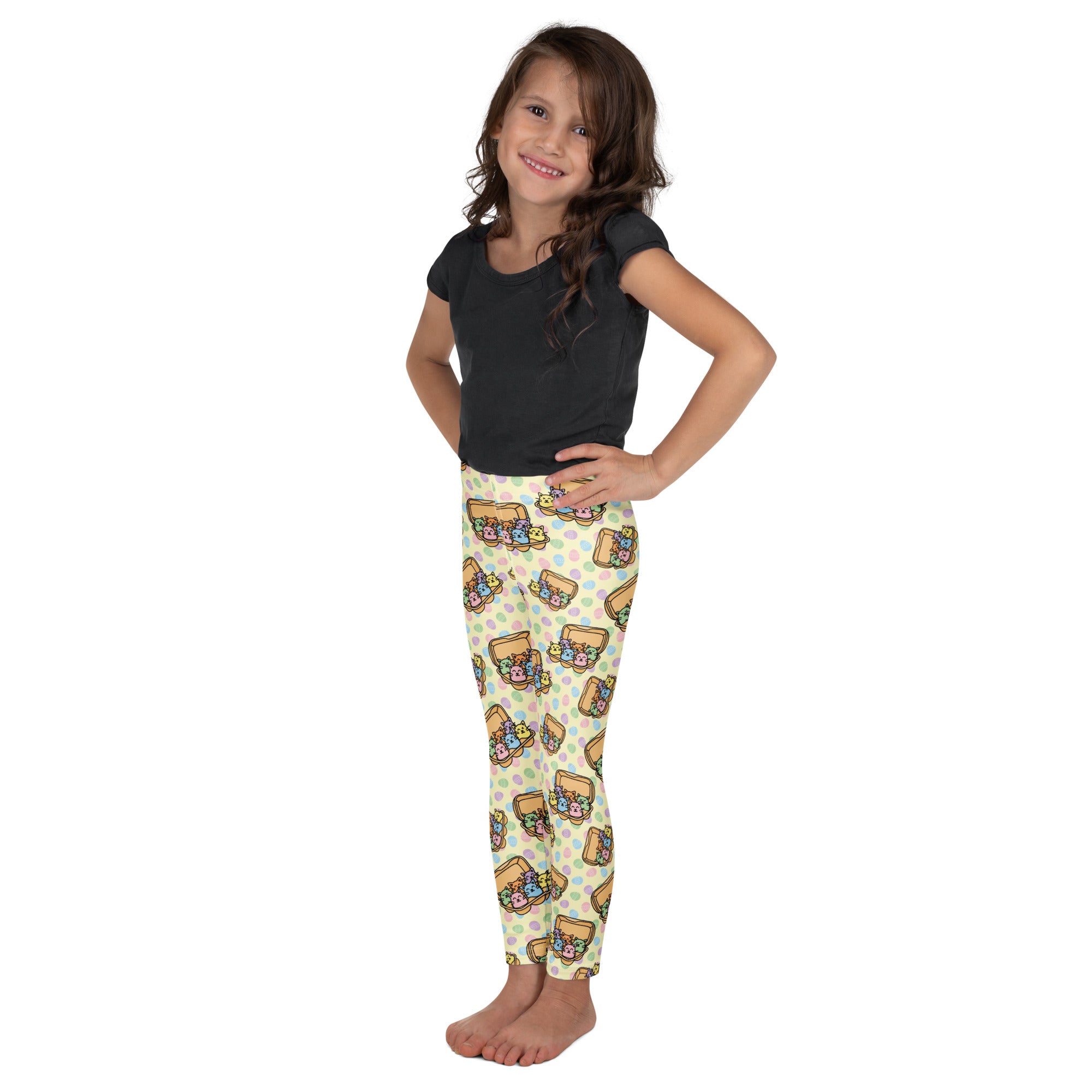 KIDS (2-8yrs) Active Stretch Leggings - 'Easter Kittens'
