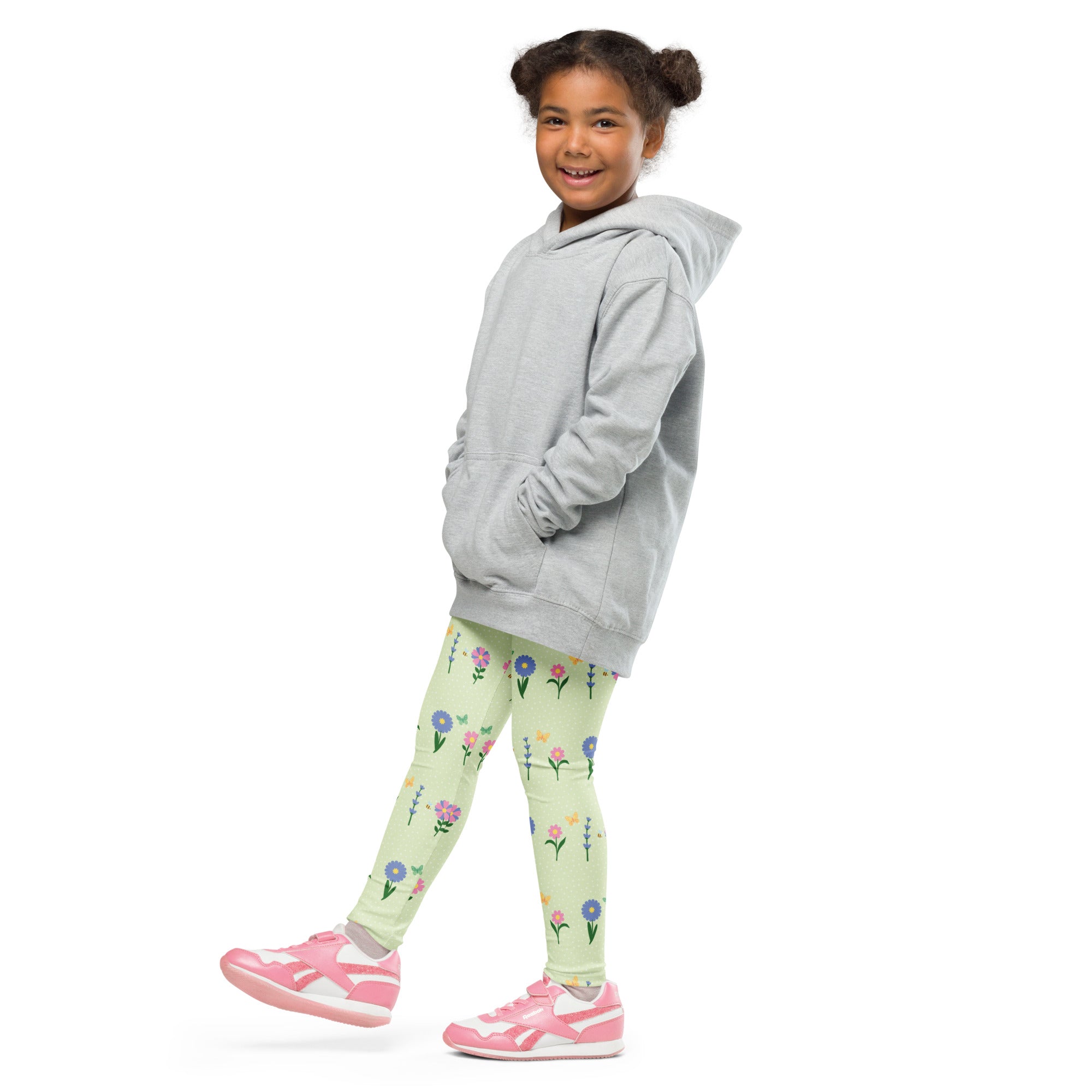 KIDS (2-8yrs) Active Stretch Leggings - 'Spring Stems'
