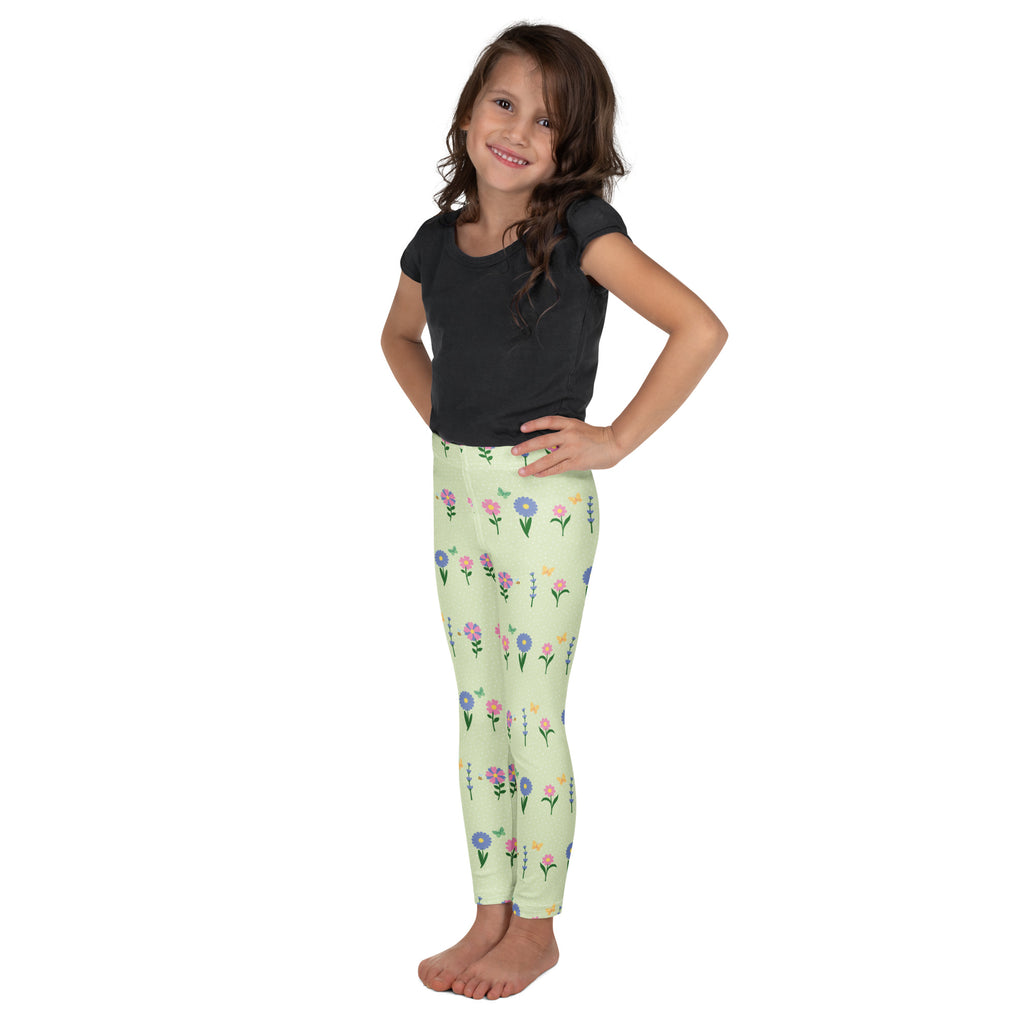 KIDS (2-8yrs) Active Stretch Leggings - 'Spring Stems'
