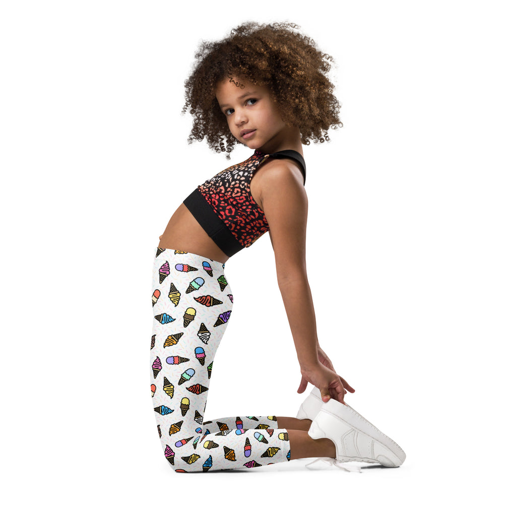 KIDS (2-8yrs) Active Stretch Leggings - 'Ice Cream' Leggings