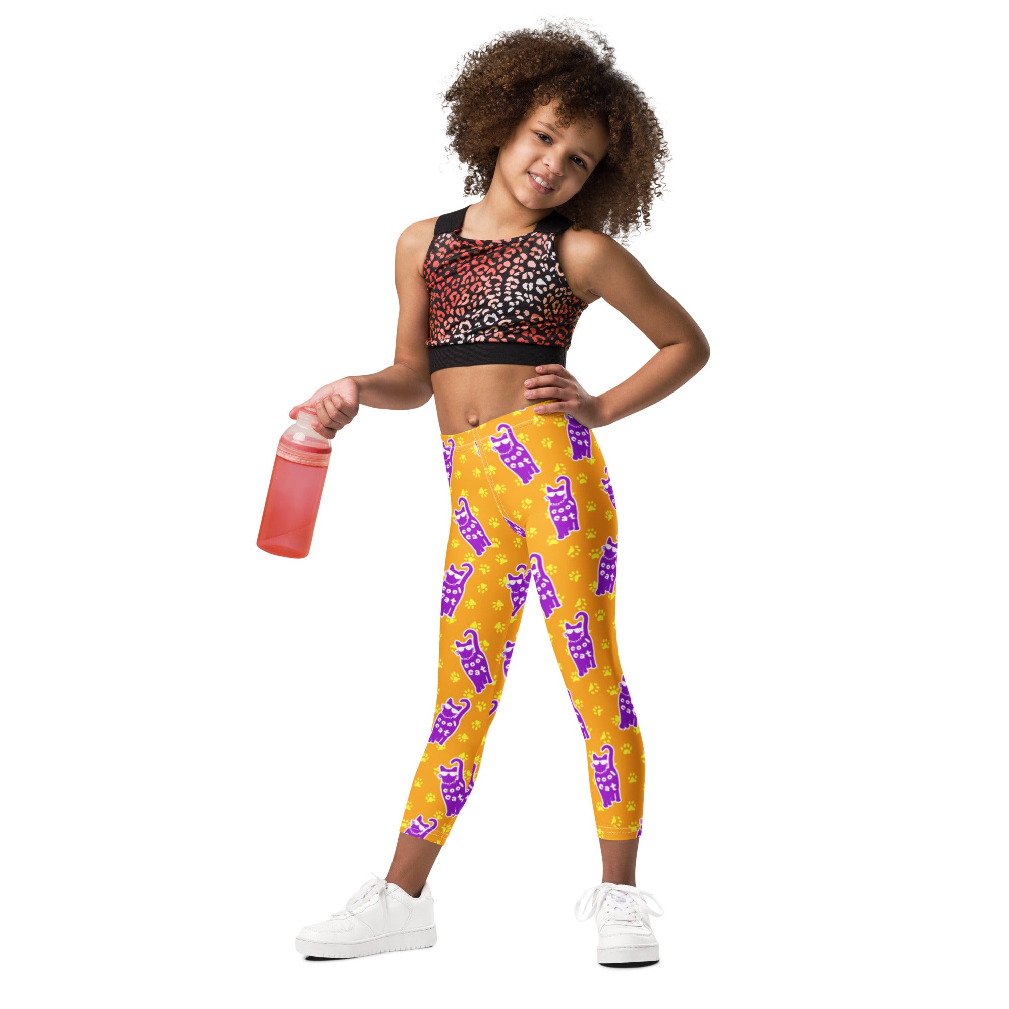 KIDS (2-8yrs) Active Stretch Leggings - 'Cool Cat'