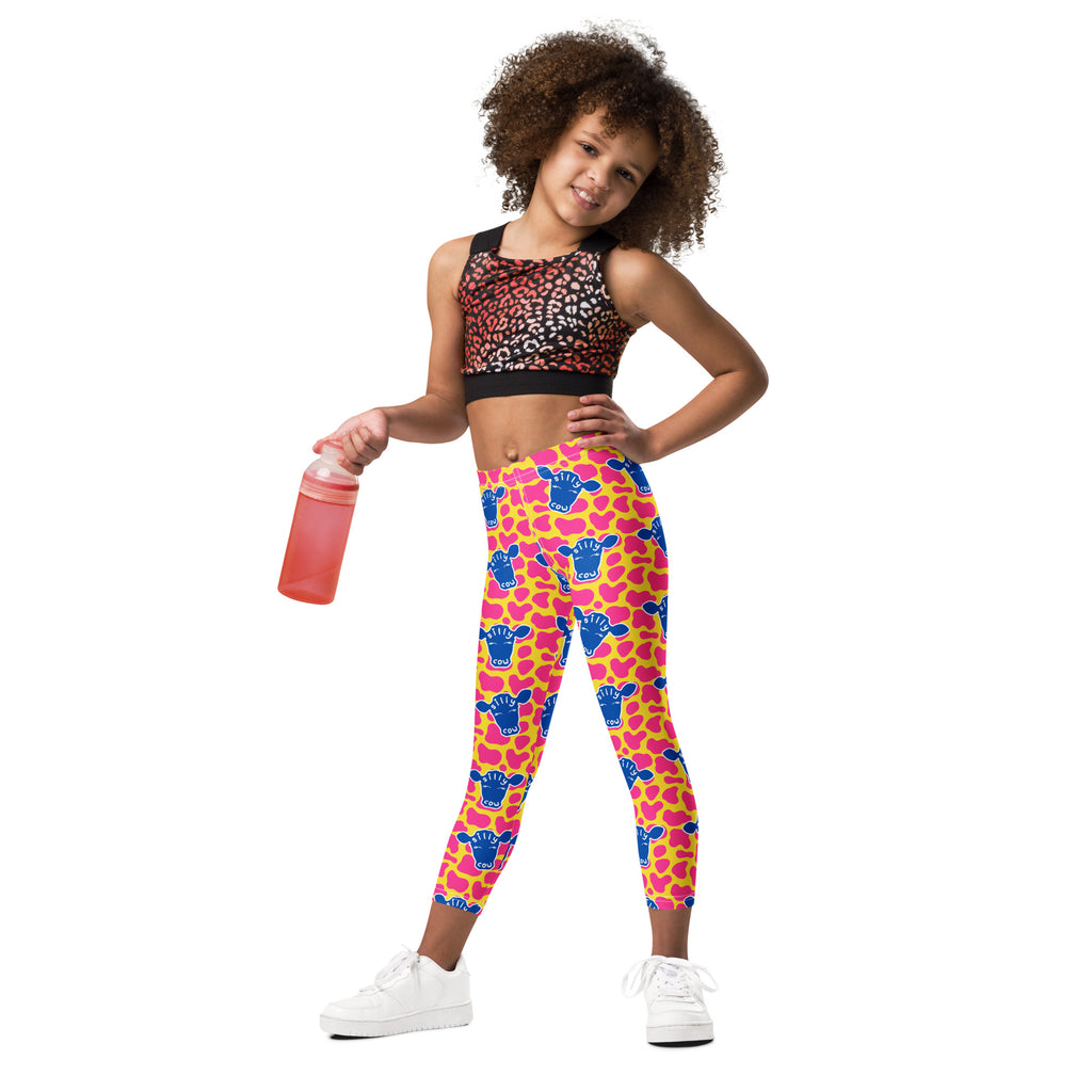 KIDS (2-8yrs) Active Stretch Leggings - 'Silly Cow'
