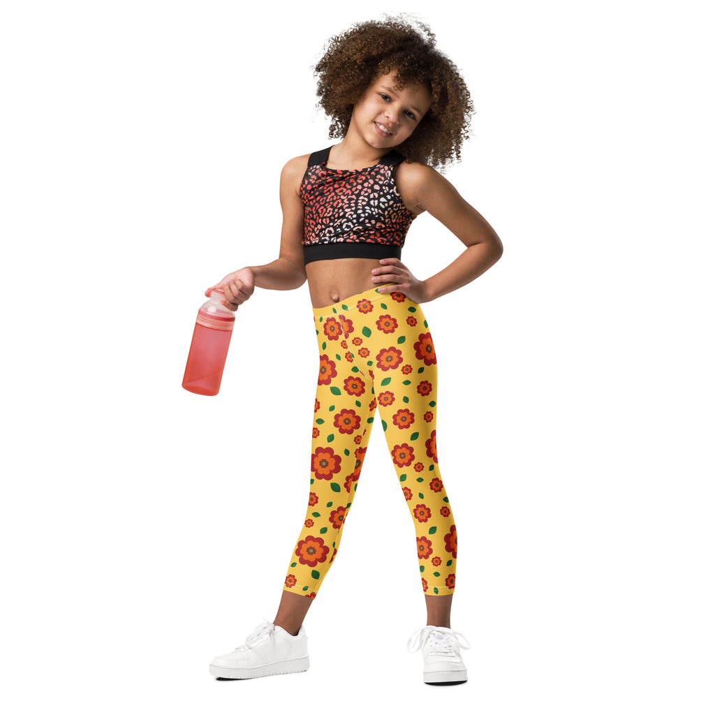 KIDS (2-8yrs) Active Stretch Leggings - 'Petal Pop'