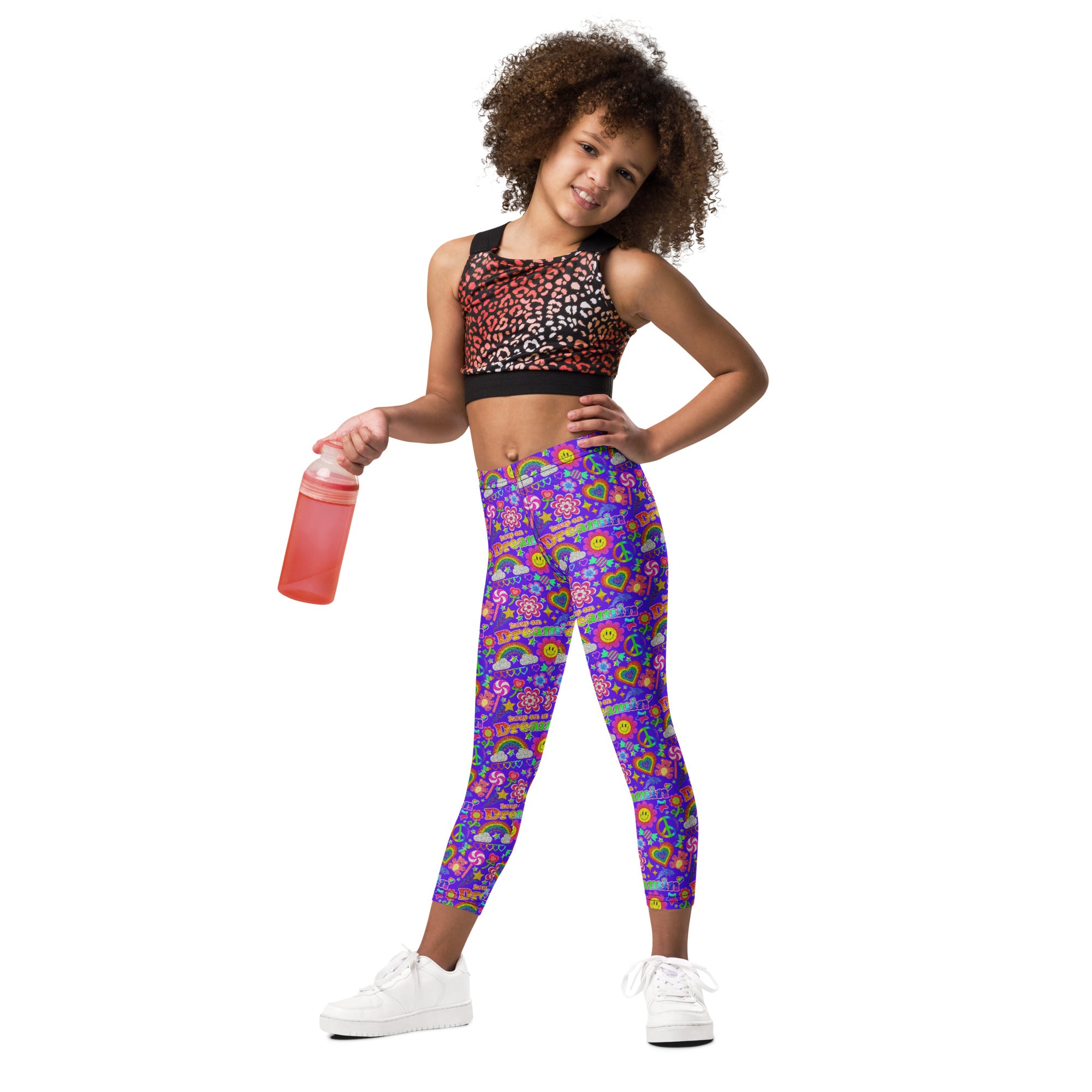 KIDS (2-8yrs) Active Stretch Leggings - 'Glitter Stickers'