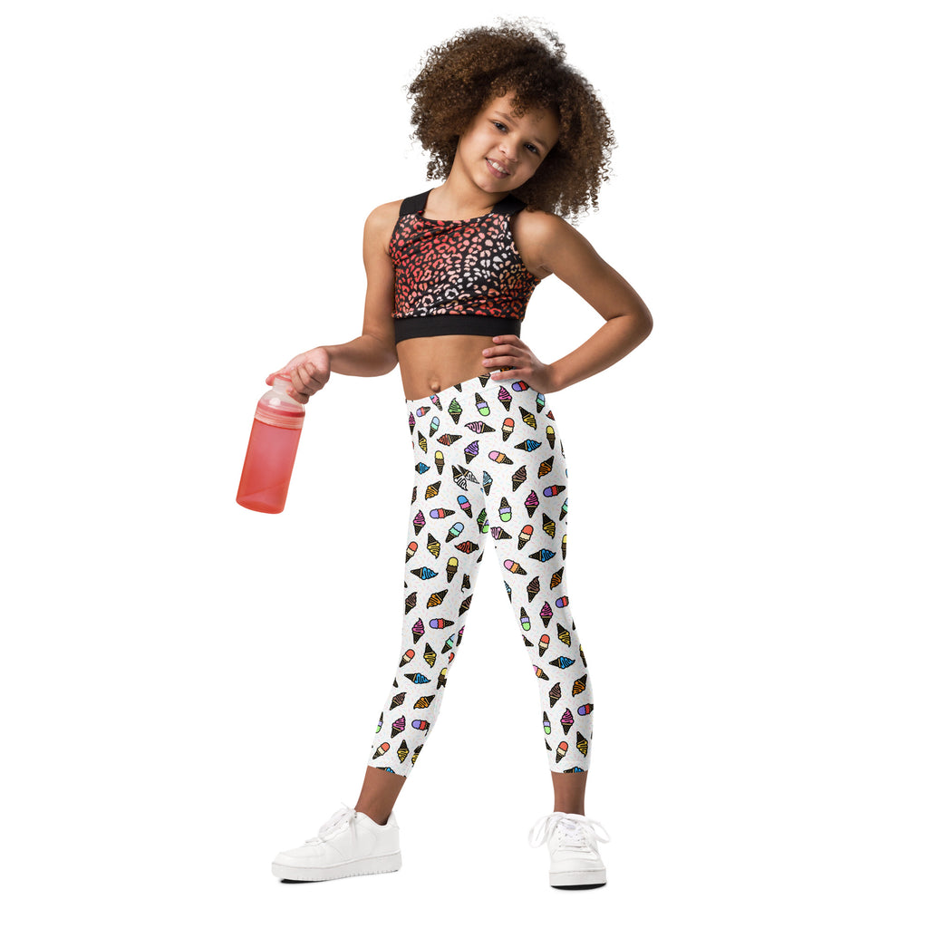 KIDS (2-8yrs) Active Stretch Leggings - 'Ice Cream' Leggings