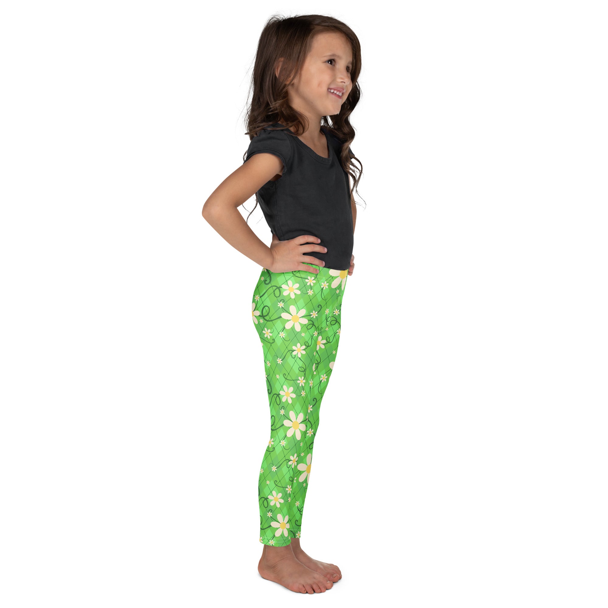 KIDS (2-8yrs) Active Stretch Leggings - 'Daisychain'