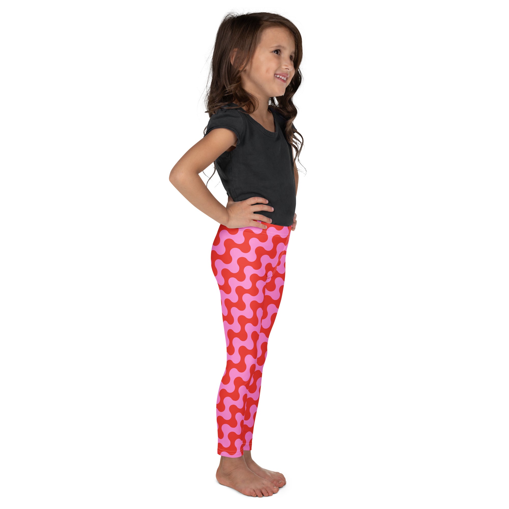 KIDS (2-8yrs) Active Stretch Leggings - 'Strawberry Salsa'