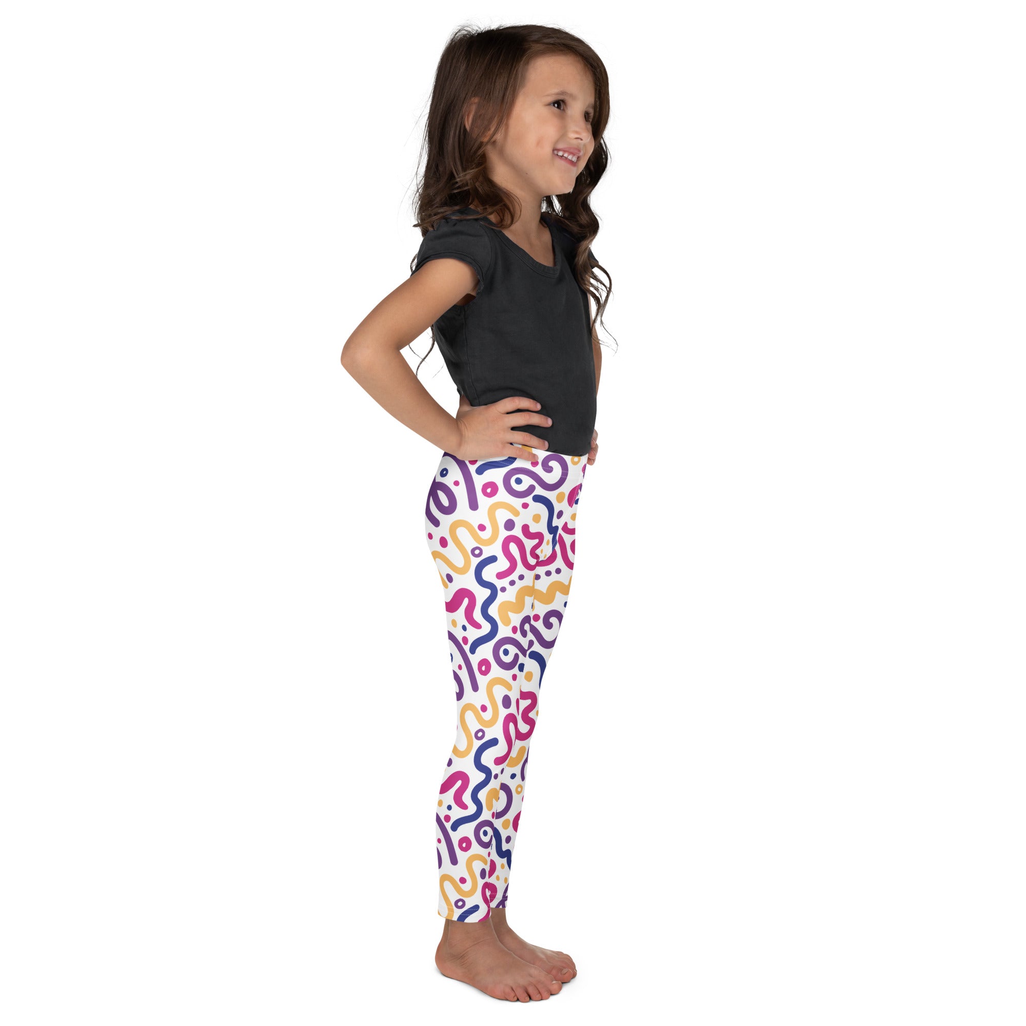 KIDS (2-8yrs) Active Stretch Leggings - 'Squiggles'