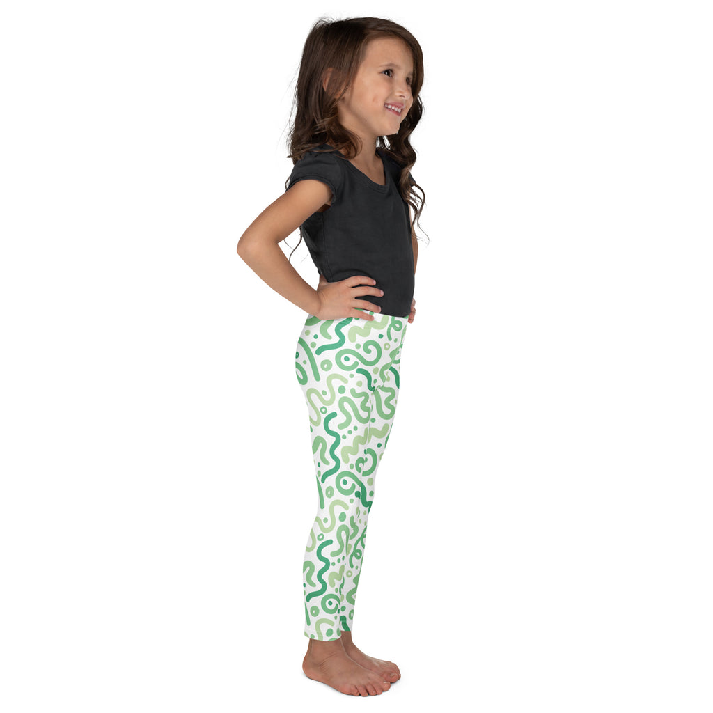 KIDS (2-8yrs) Active Stretch Leggings - 'Squiggles' (Mint)