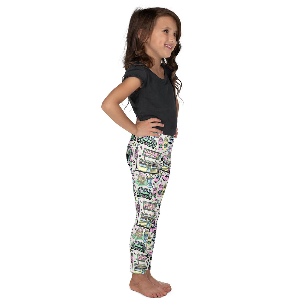 KIDS (2-8yrs) Active Stretch Leggings - 'Bubblegum Diner'